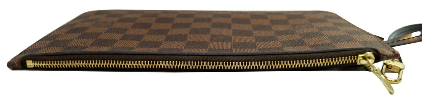 Louis Damier Ebene Neverfull Gm Pochette Wristlet Clutch Bag