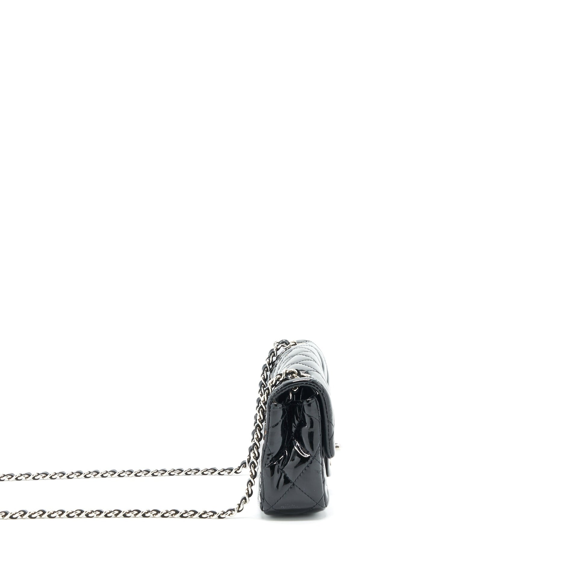 Chanel super Rectangular flap Patent SHW Black Shoulder Bag