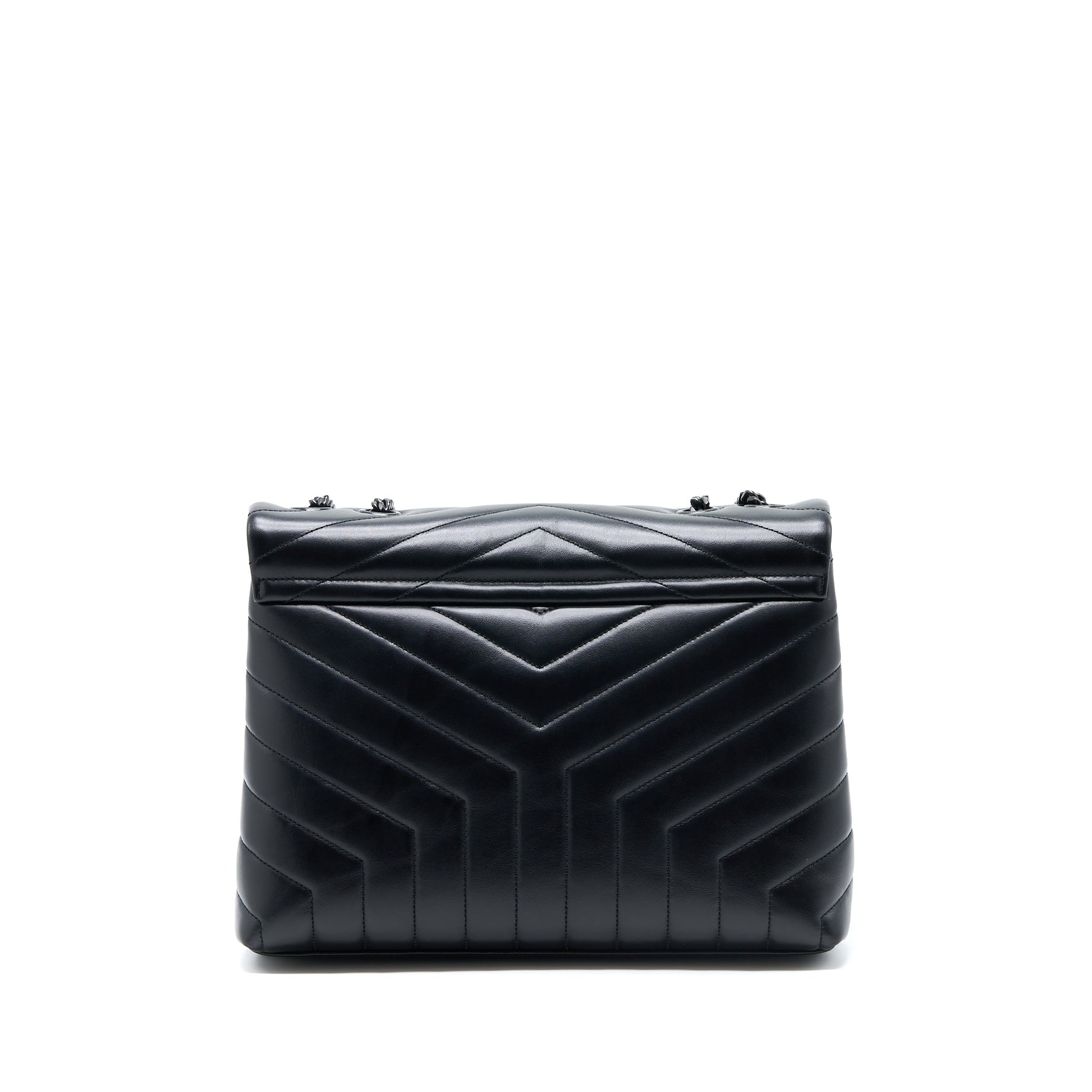 YSL Saint Laurent Loulou Purse Calfskin With Hardware Shoulder Bag Black Mini