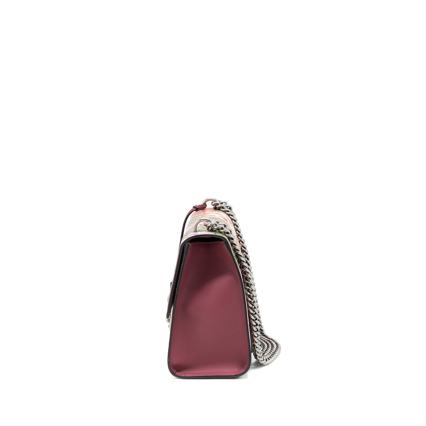 Gucci Padlock Shoulder Flower Printed Supreme Ruthenium Hardware Shoulder Bag