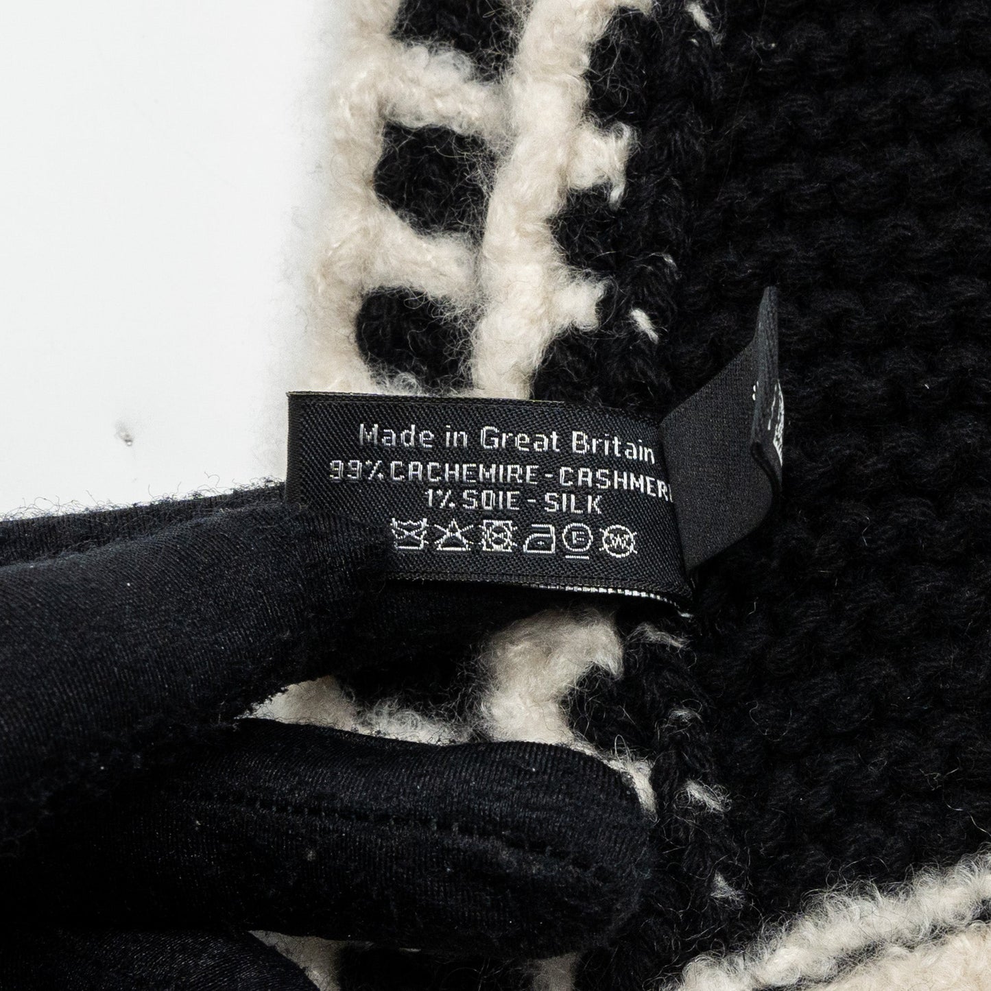 Chanel 23A cashmere scarf Black White White 1