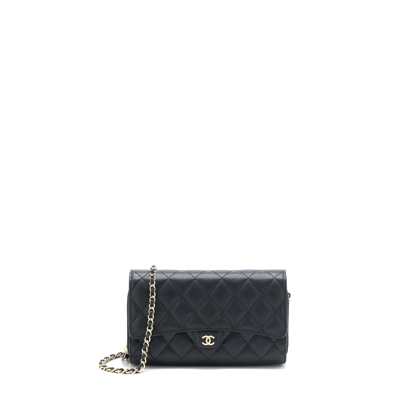 Chanel 3 1 on Caviar LGHW Black Wallet Case Black Lghw