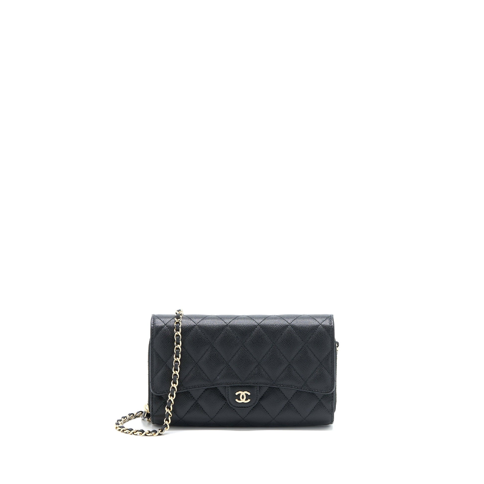 Chanel 3 1 on Caviar LGHW Black Wallet Case Black Lghw