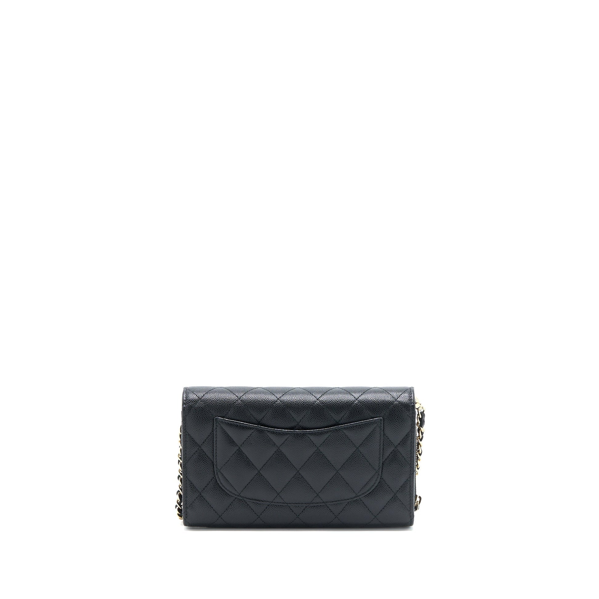 Chanel 3 1 on Caviar LGHW Black Wallet Case Black Lghw