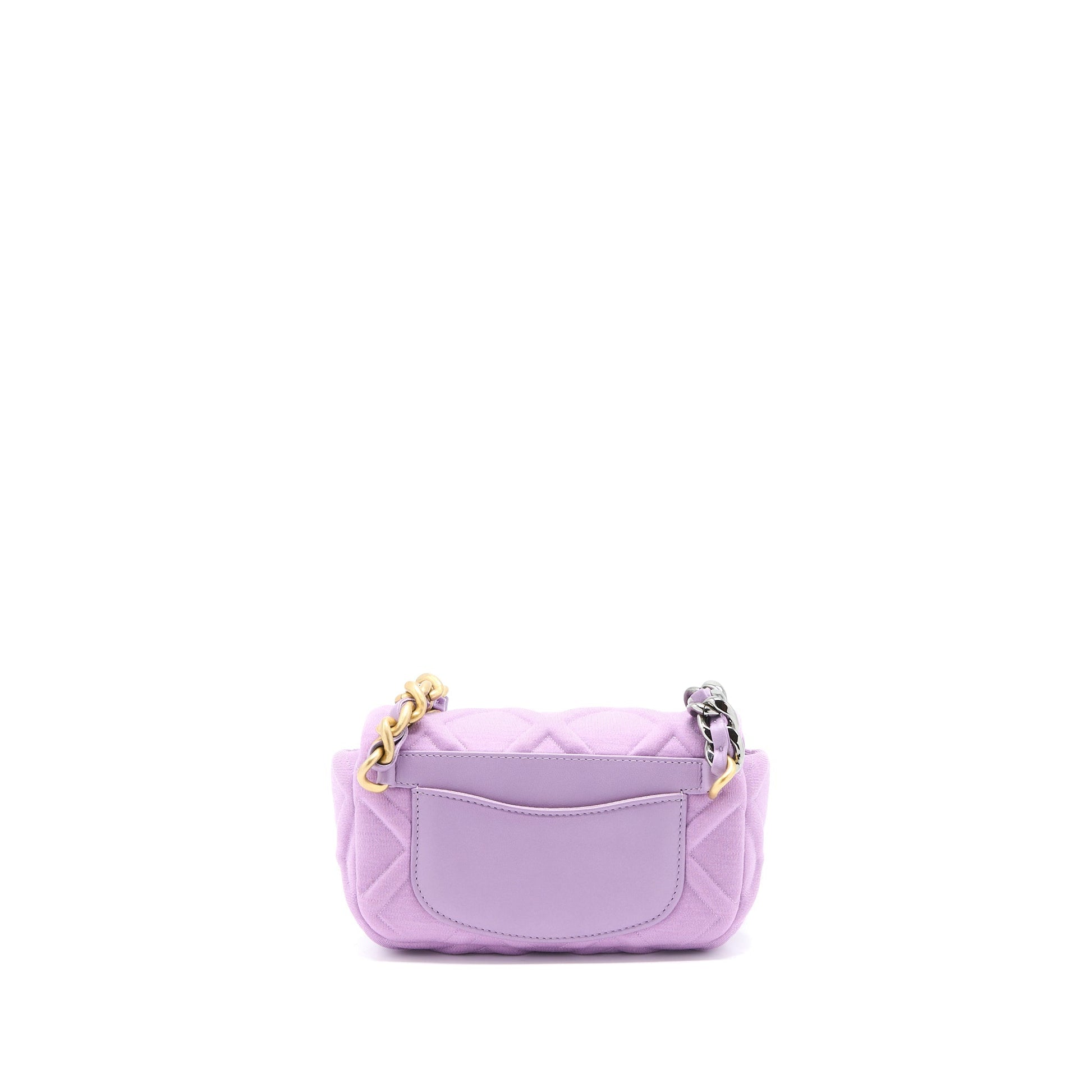 Chanel 19 Waist Quilted Jersey Lambskin Light Multicolour Handbag