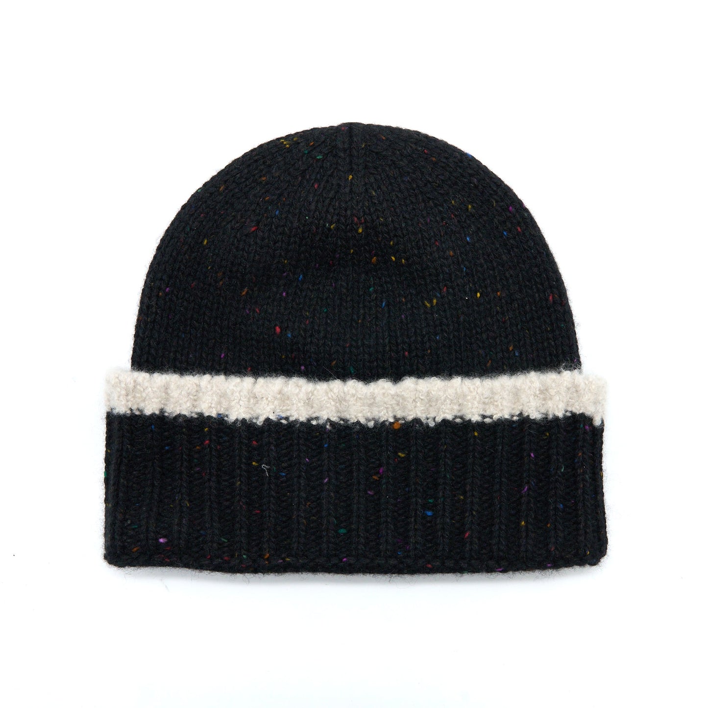 Chanel Beanie Hat Cashmere Black White