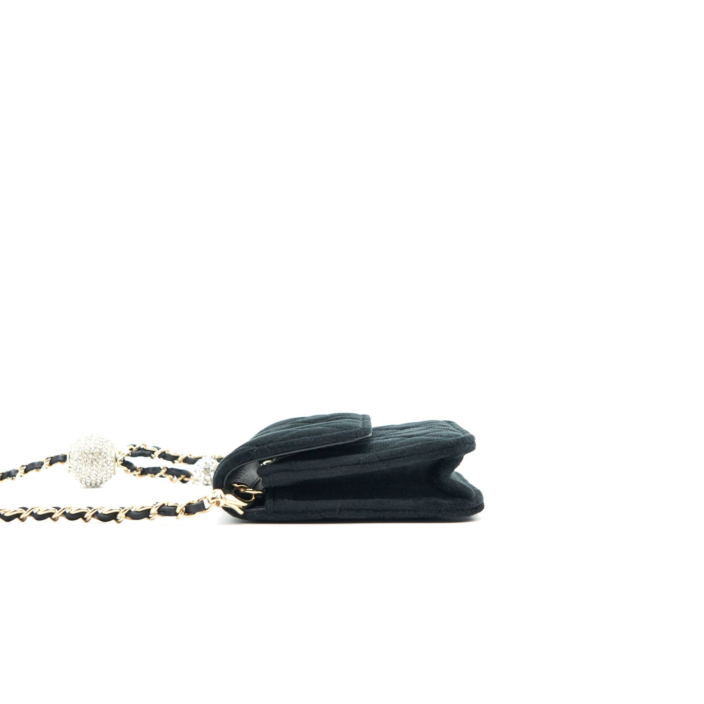 Chanel Velvet Pearl Crush Belt LGHW Black
