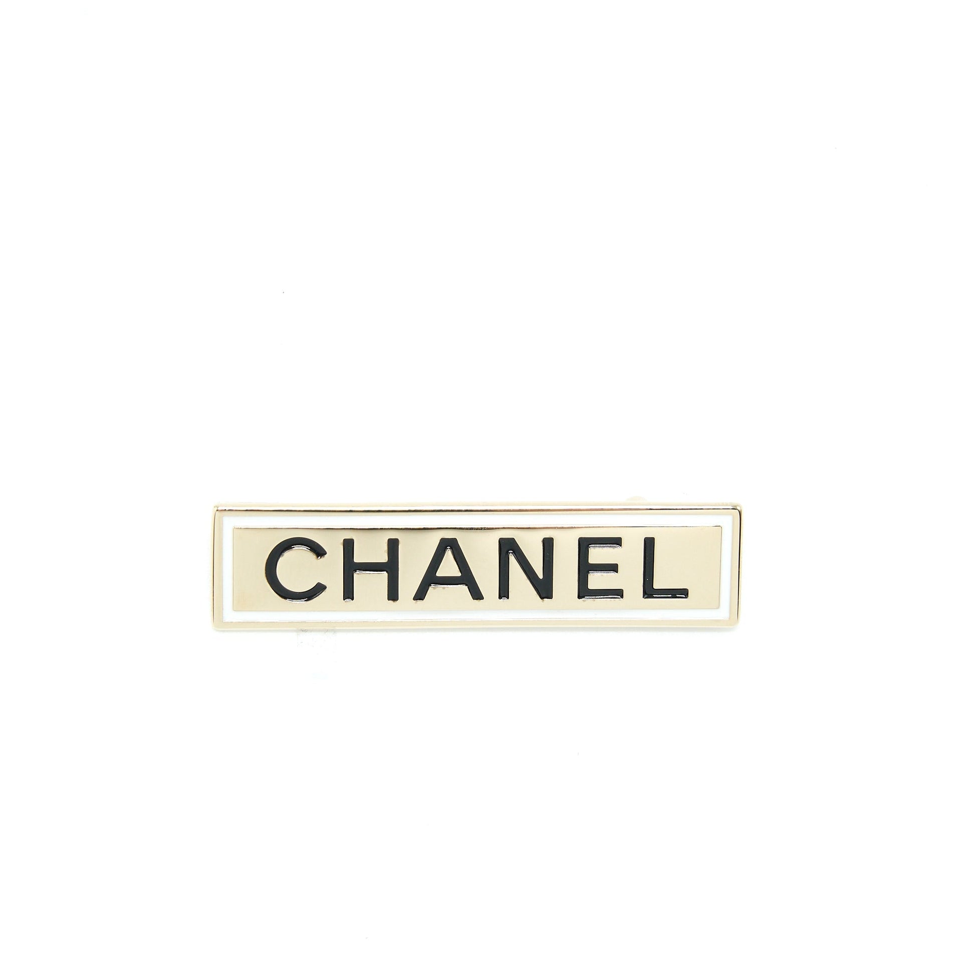Chanel Letter Brooch Light Tone Gold Handbag