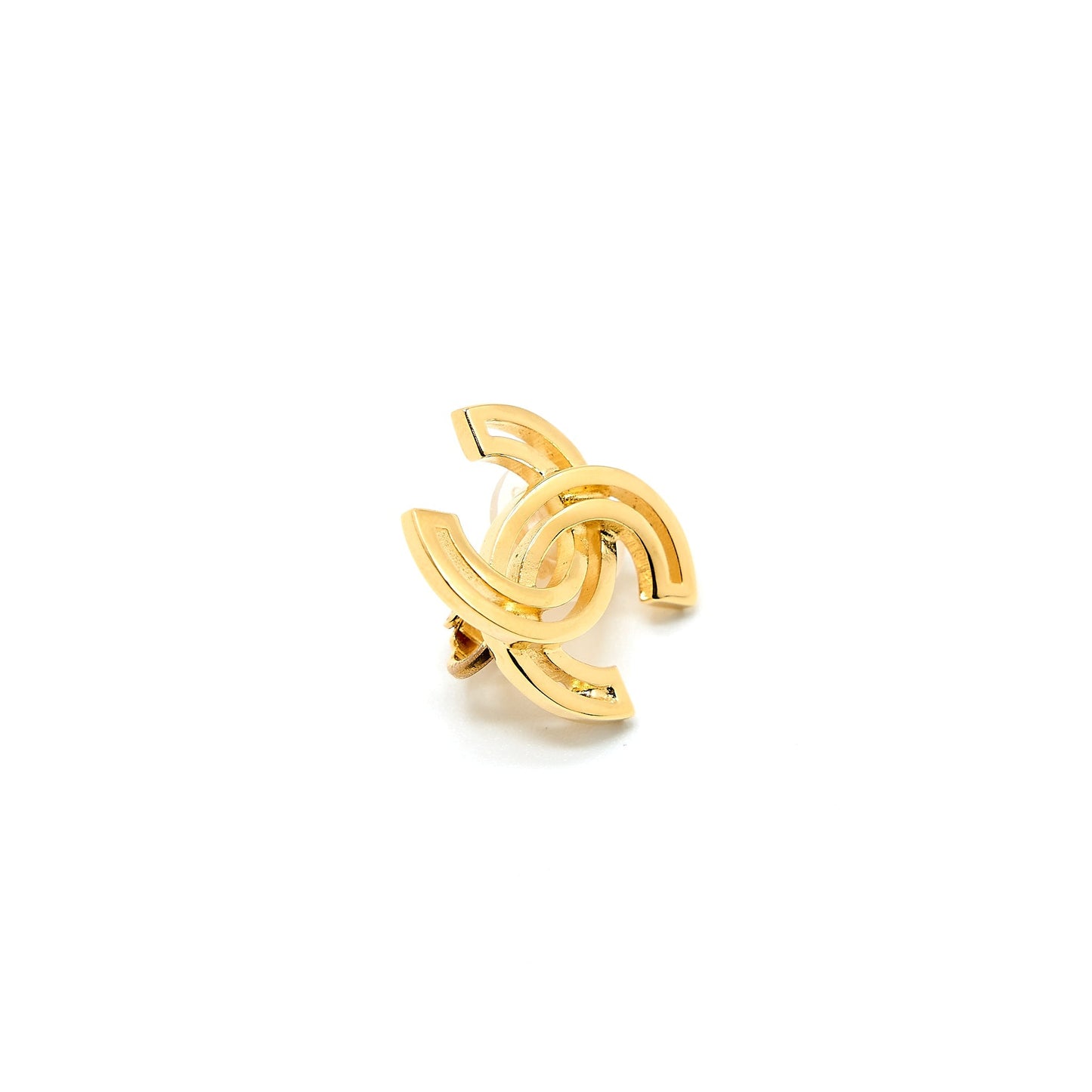 Chanel CC Logo Ear Clip Tone Gold Handbag