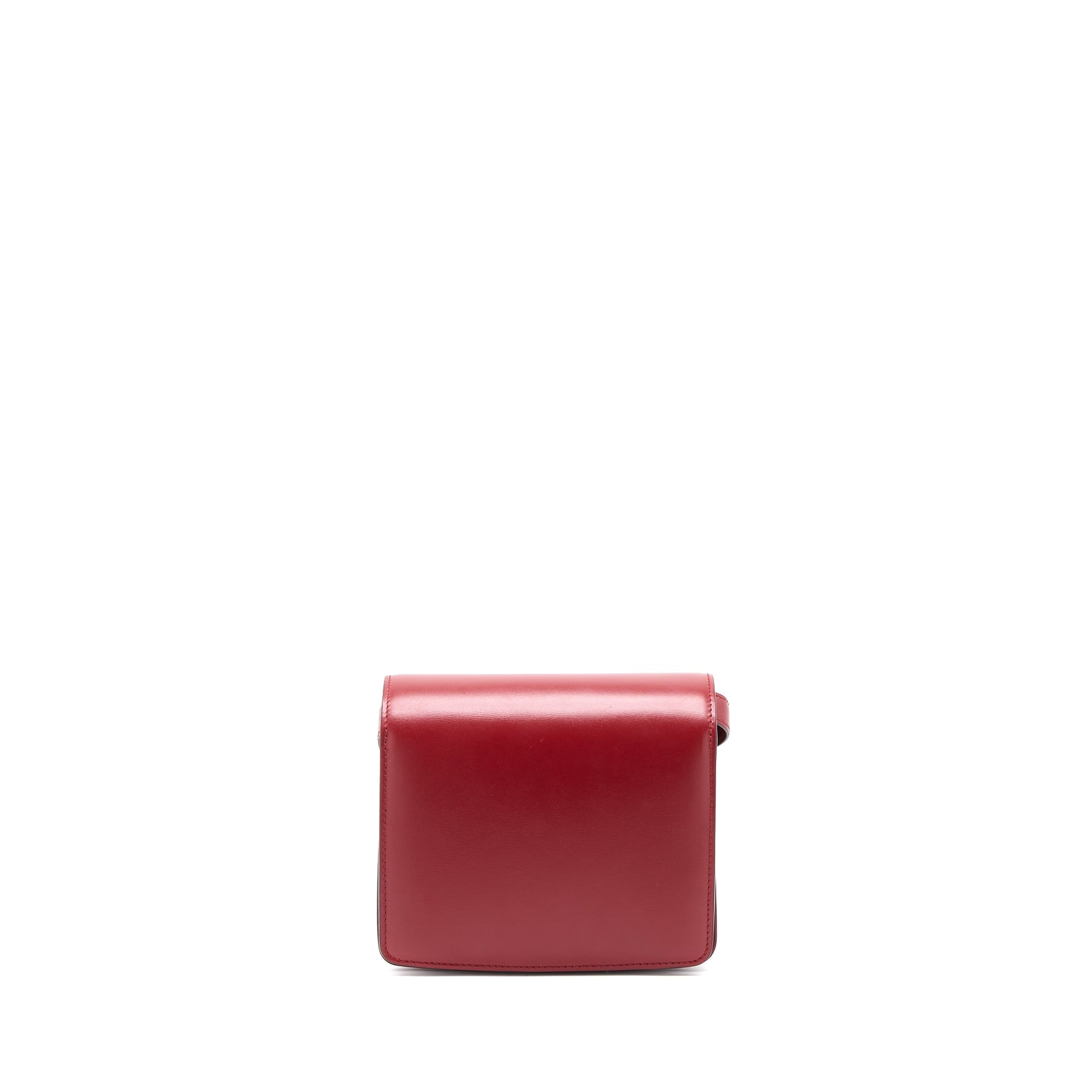 Celine Classic Box Purse Calfskin Handbag Red Small Travel Bag