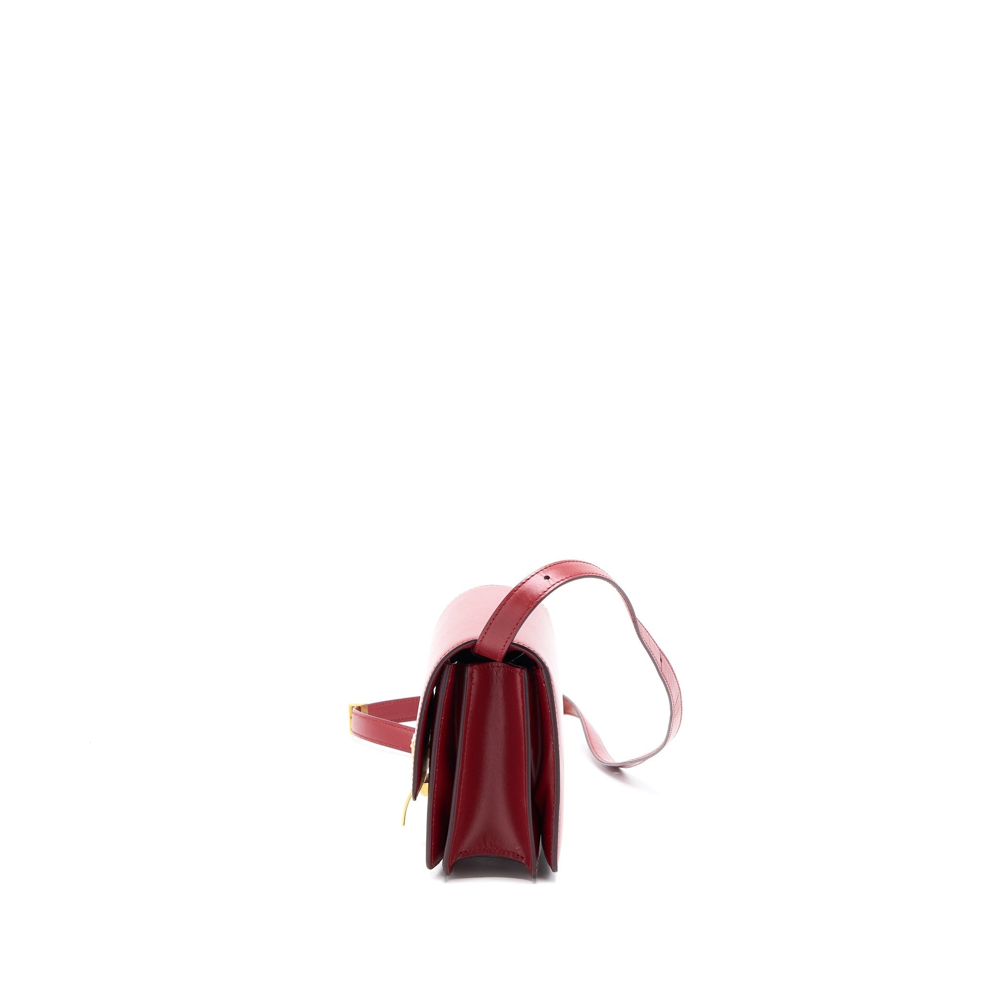 Celine Classic Box Purse Calfskin Handbag Red Small Travel Bag