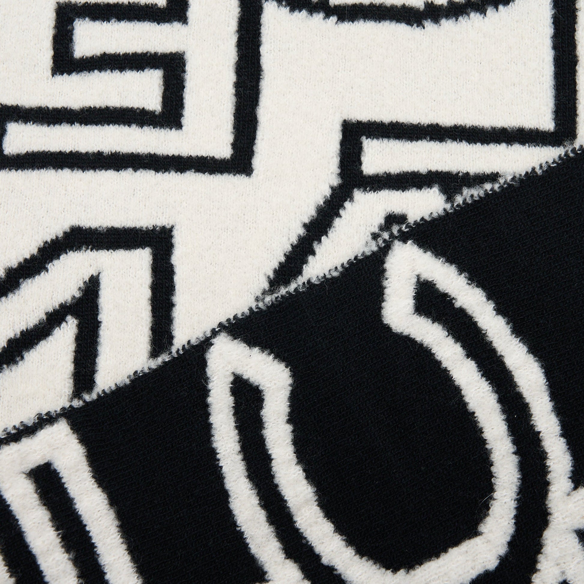 Chanel Double Side Letter CC Scarf Wool Black White