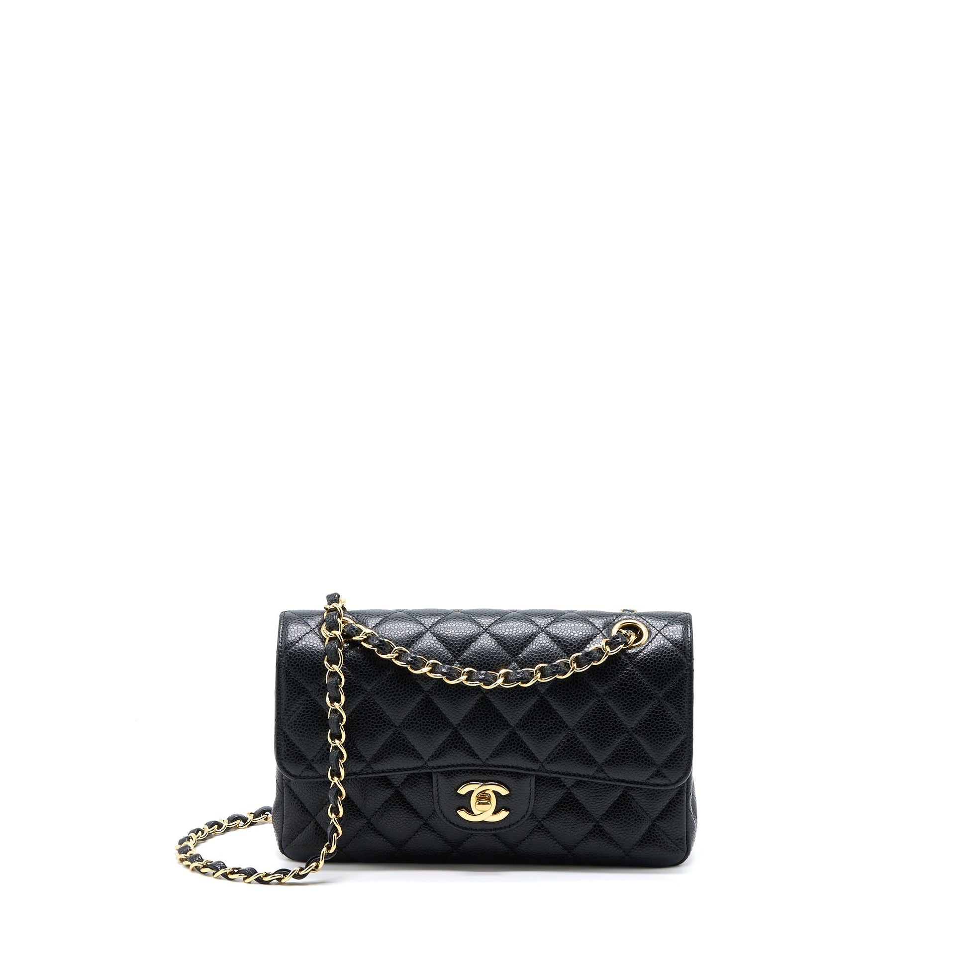 Chanel Classic Double Flap Caviar GHW Black Small Shoulder Bag Ghw 1
