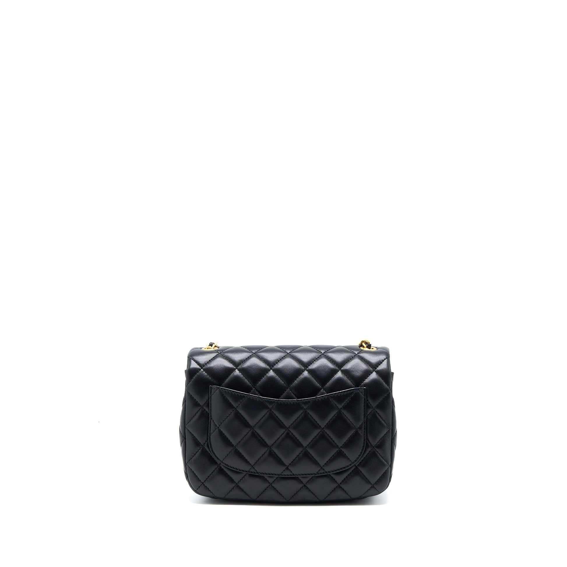 Chanel 22K Coco Quilted Flap Lambskin Brushed Black Shoulder Bag