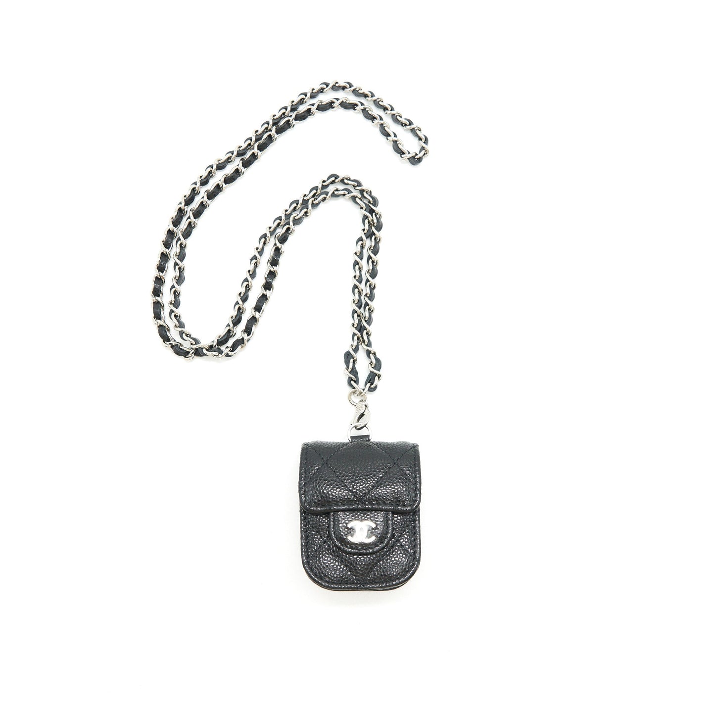 Chanel AirPods Caviar SHW Black Handbag Black Shw