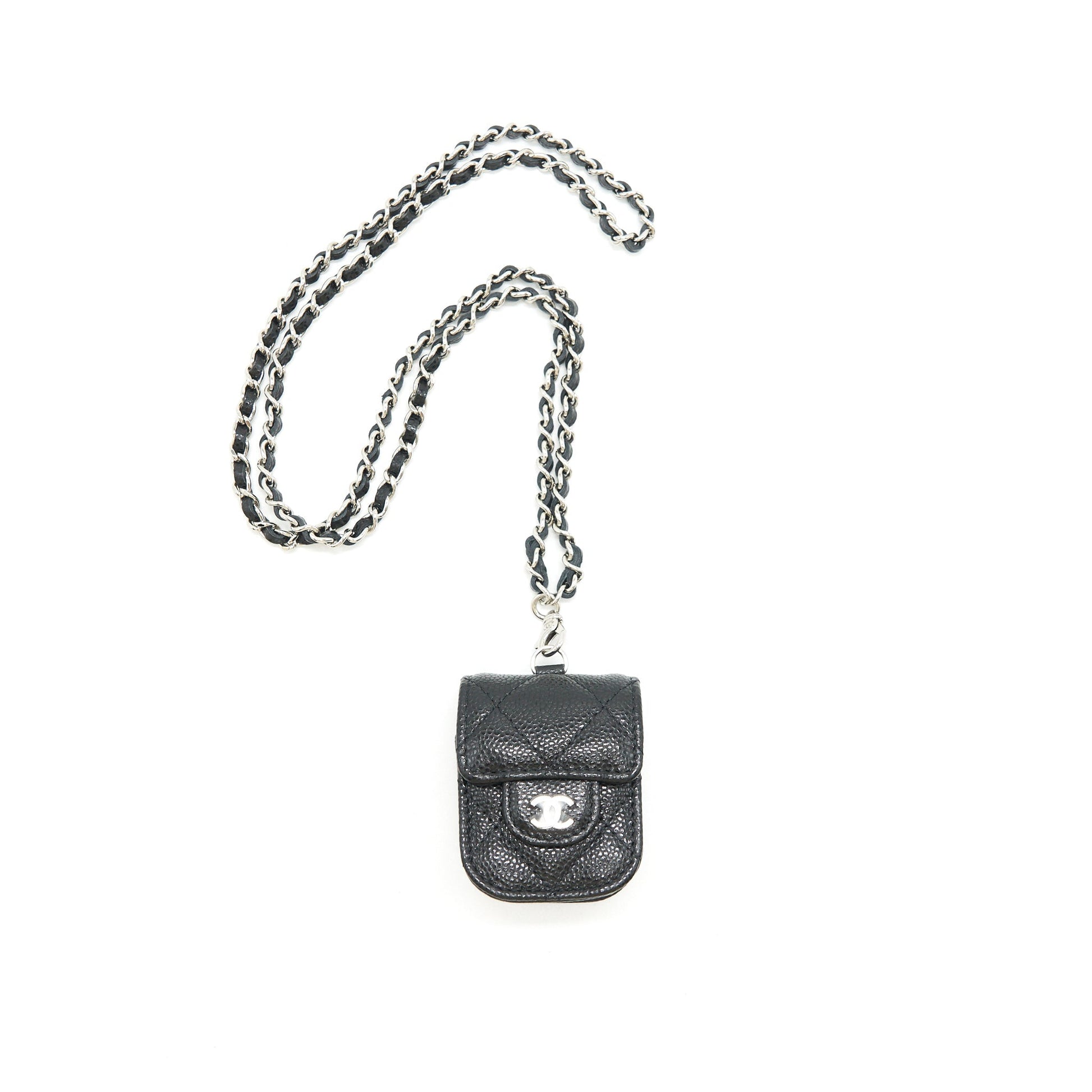 Chanel AirPods Caviar SHW Black Handbag Black Shw