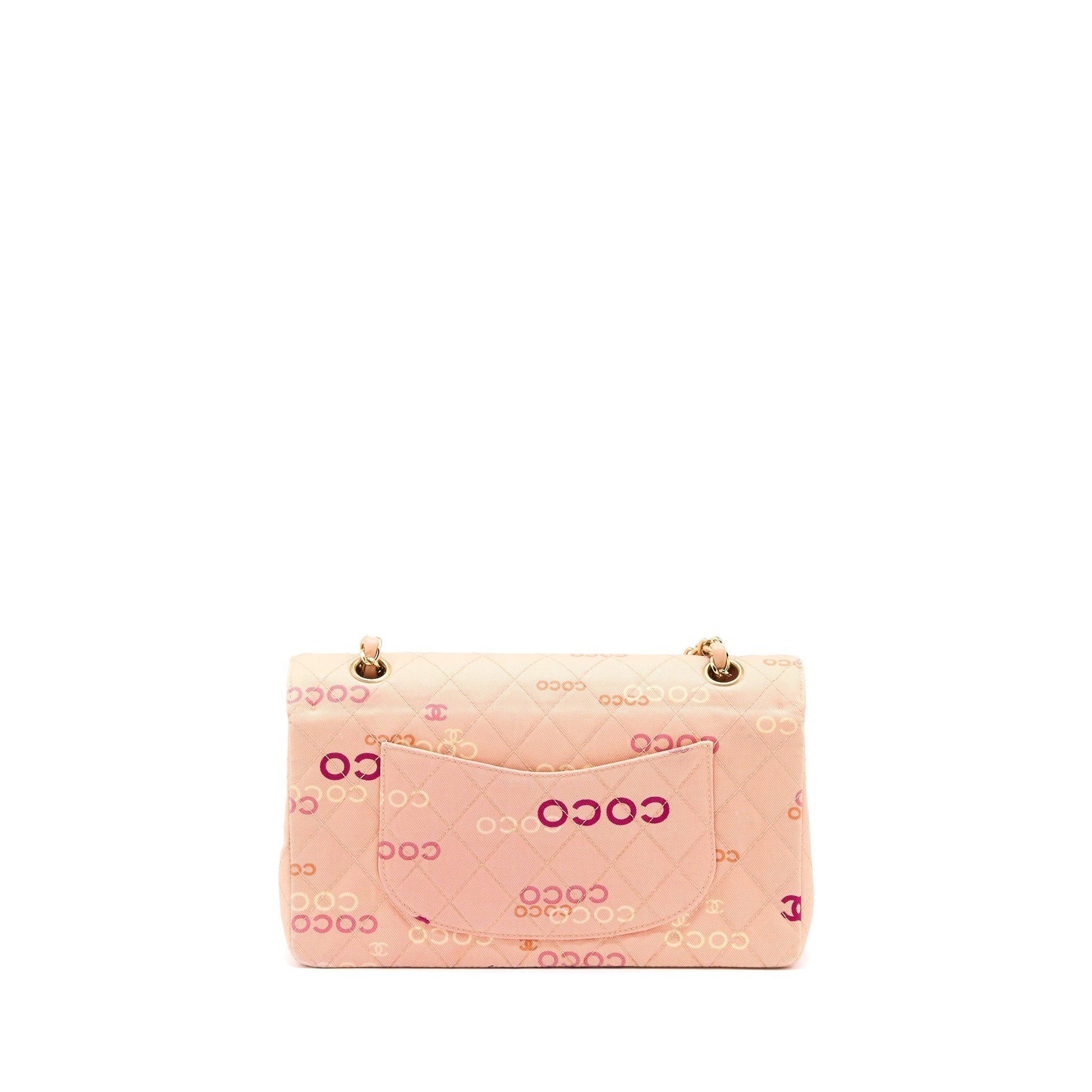 Chanel Coco Classic Flap Fabric GHW Pink Shoulder Bag