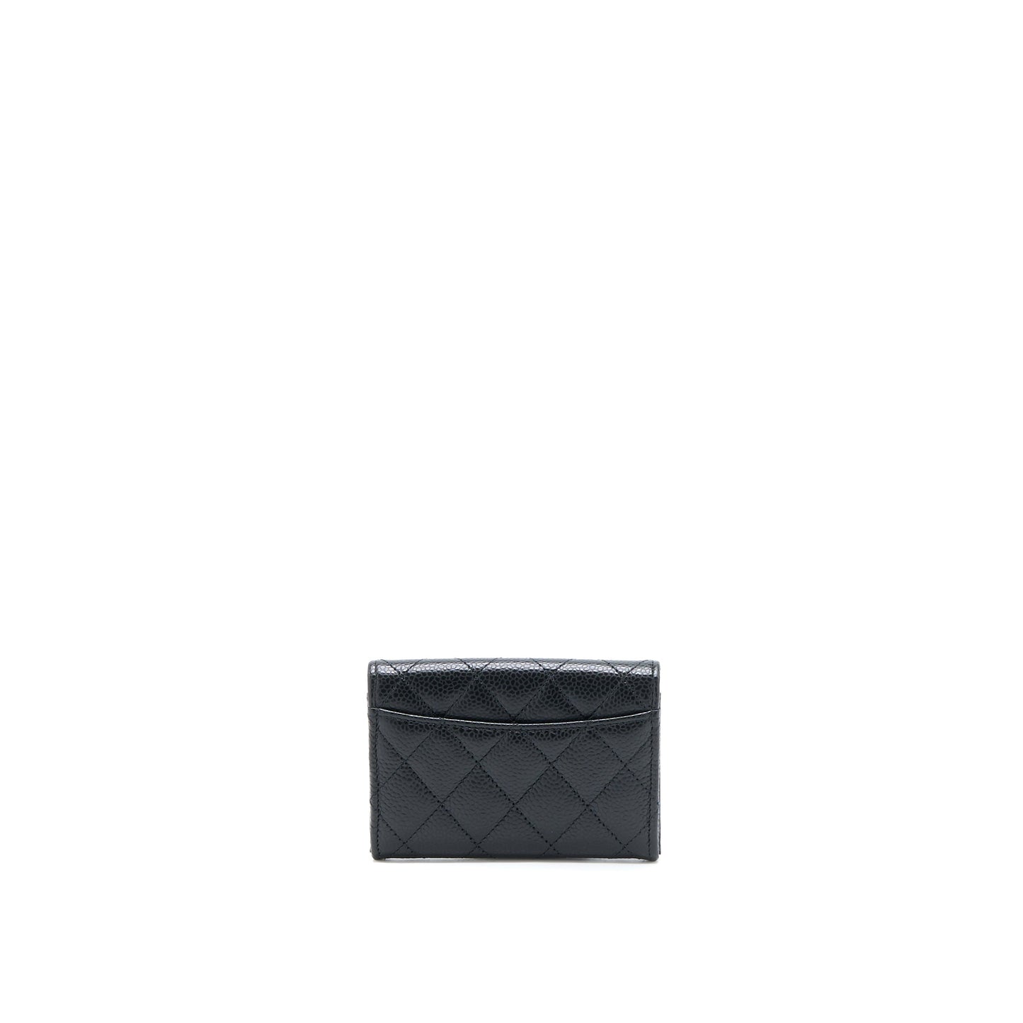 Chanel Classic Quilted Flap Card Holder Caviar Black Wallet Case