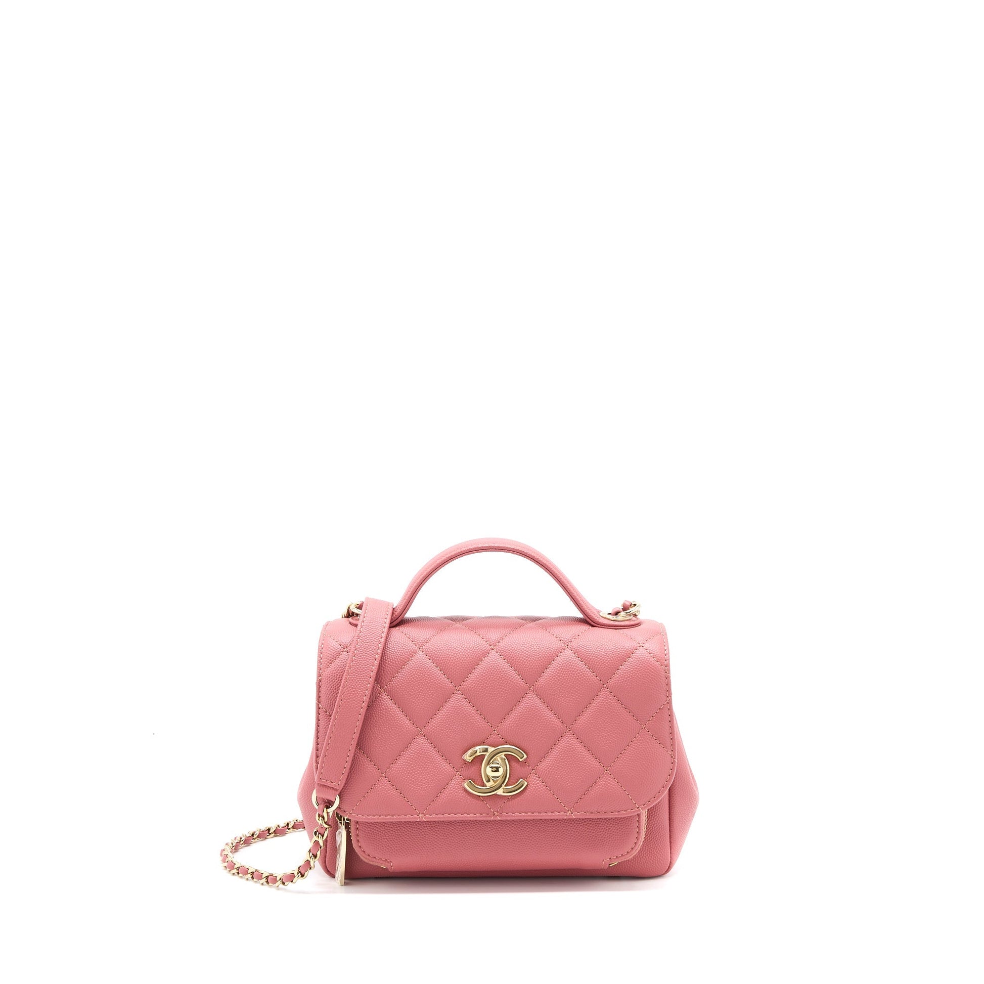 Chanel Business Affinity Caviar LGHW Pink Small Handbag
