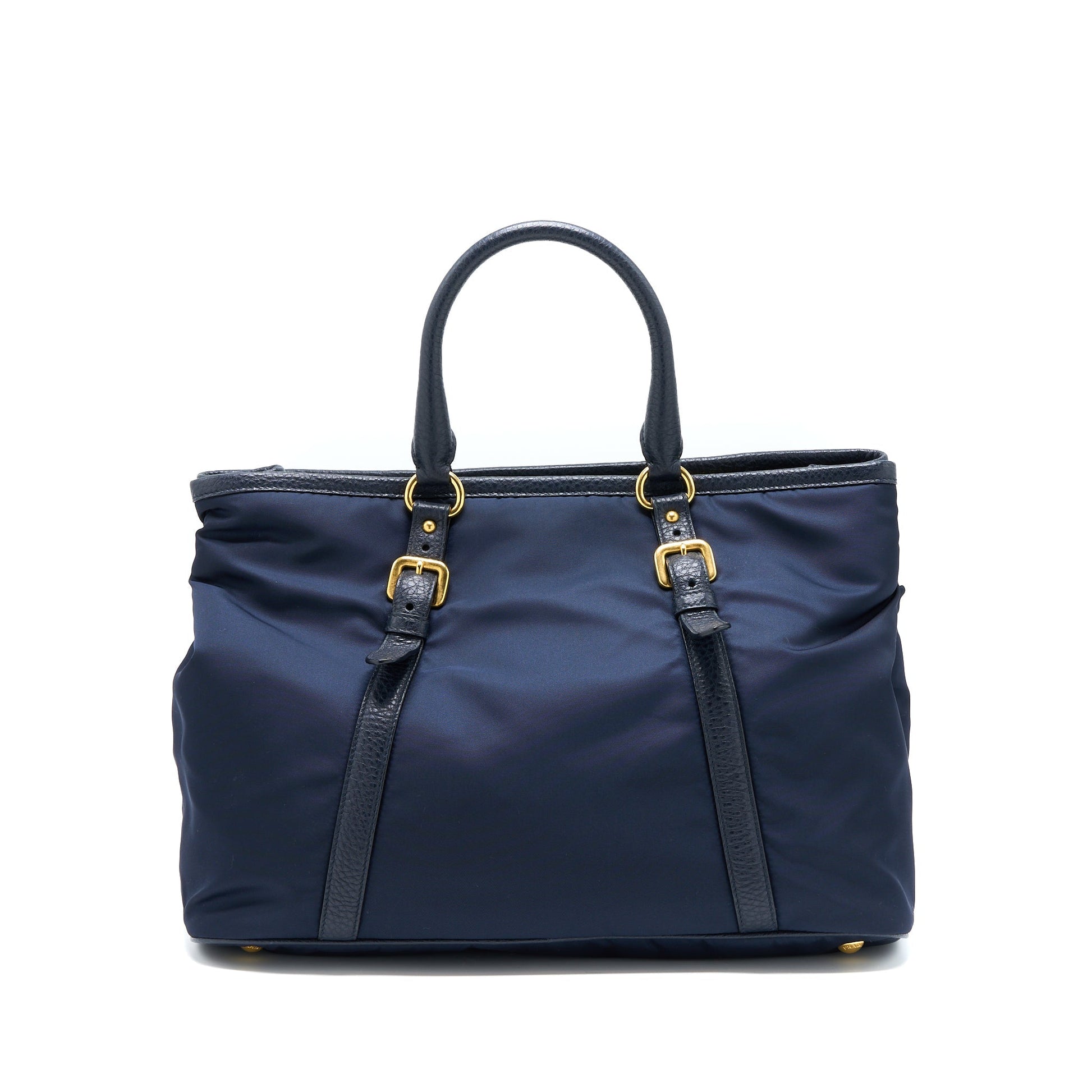 Prada Tessuto Tote Purse Dark Handbag Nylon Blue Tote Bag