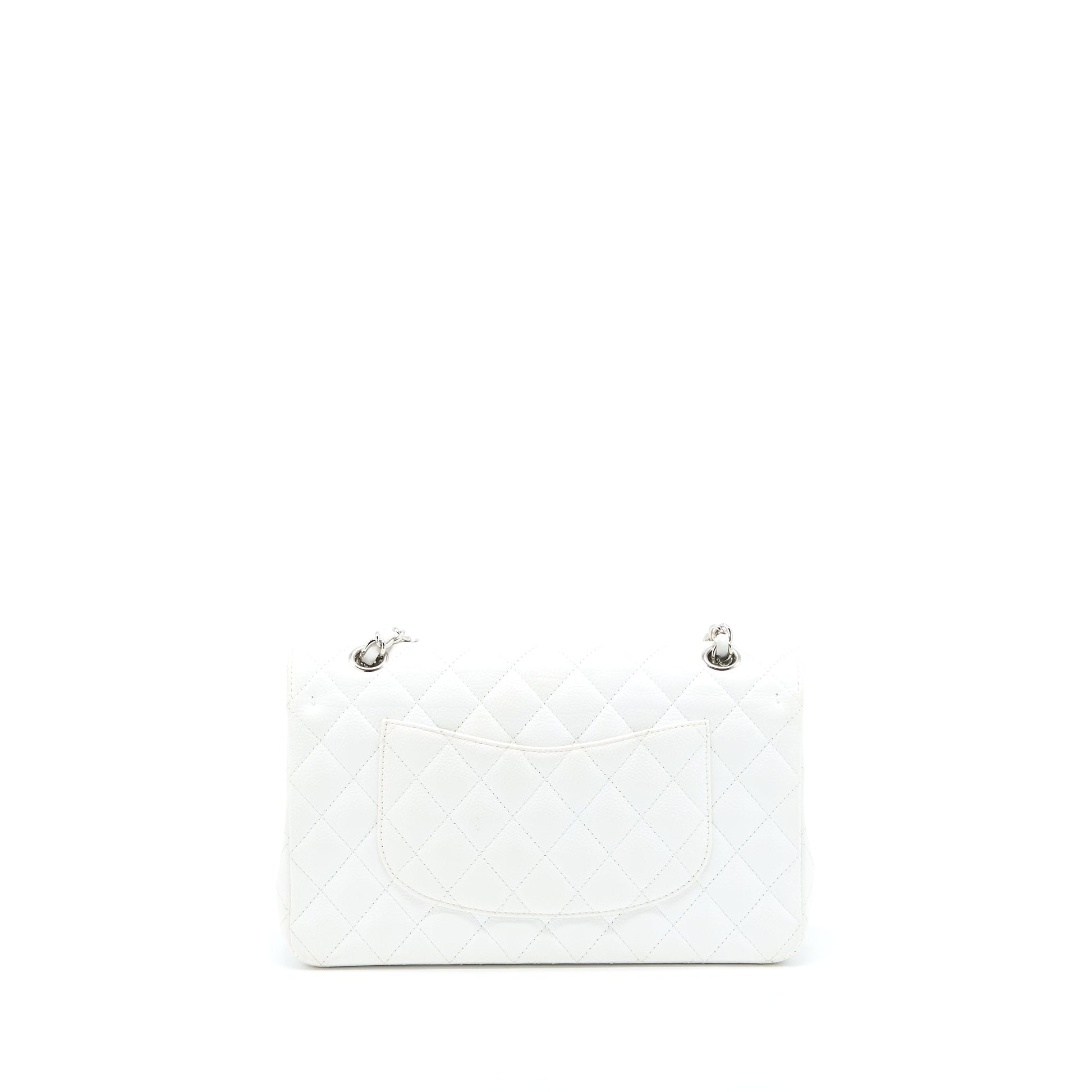 Chanel Classic Flap Caviar SHW White Handbag