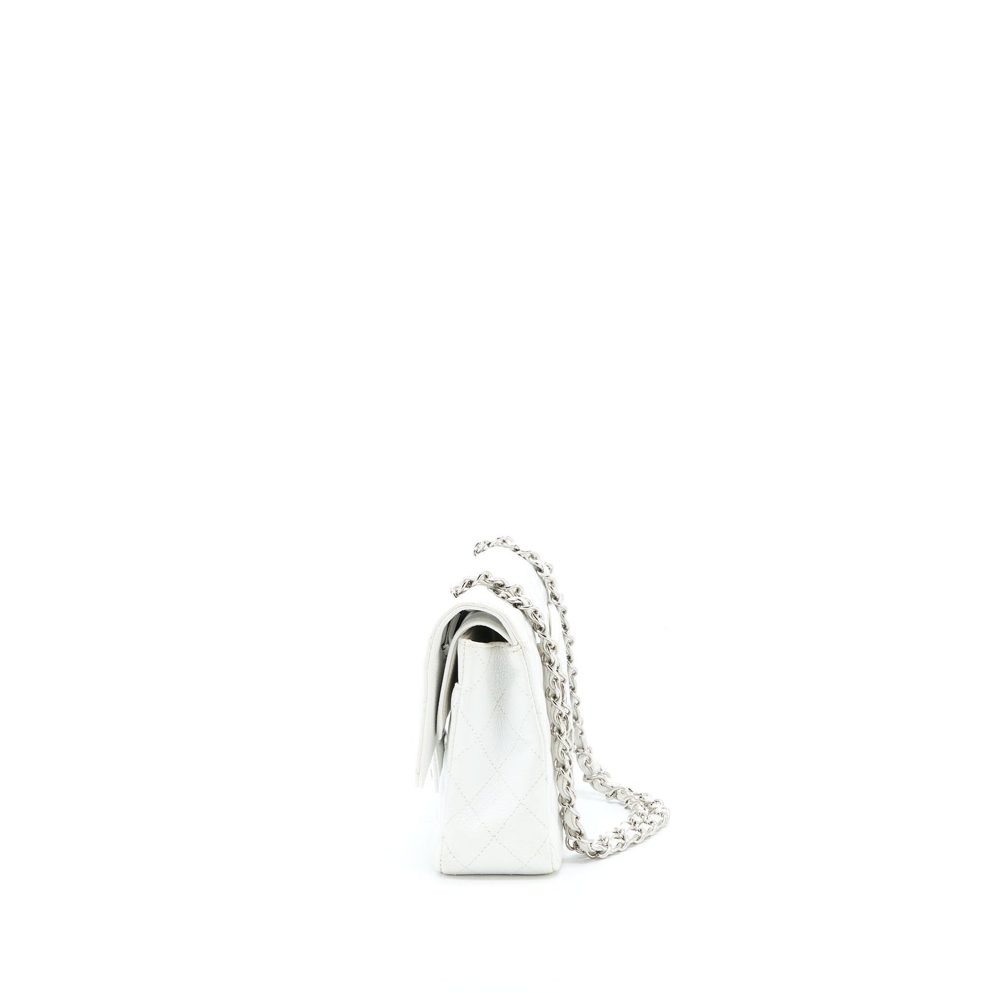 Chanel Classic Flap Caviar SHW White Handbag