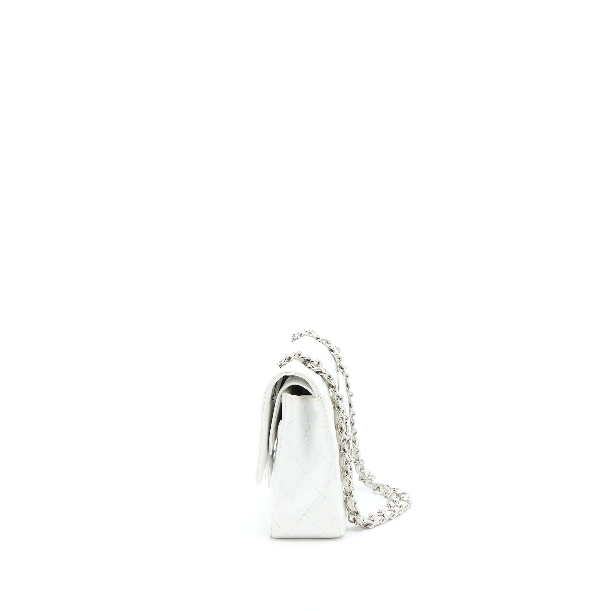 Chanel Classic Flap Caviar SHW White Handbag