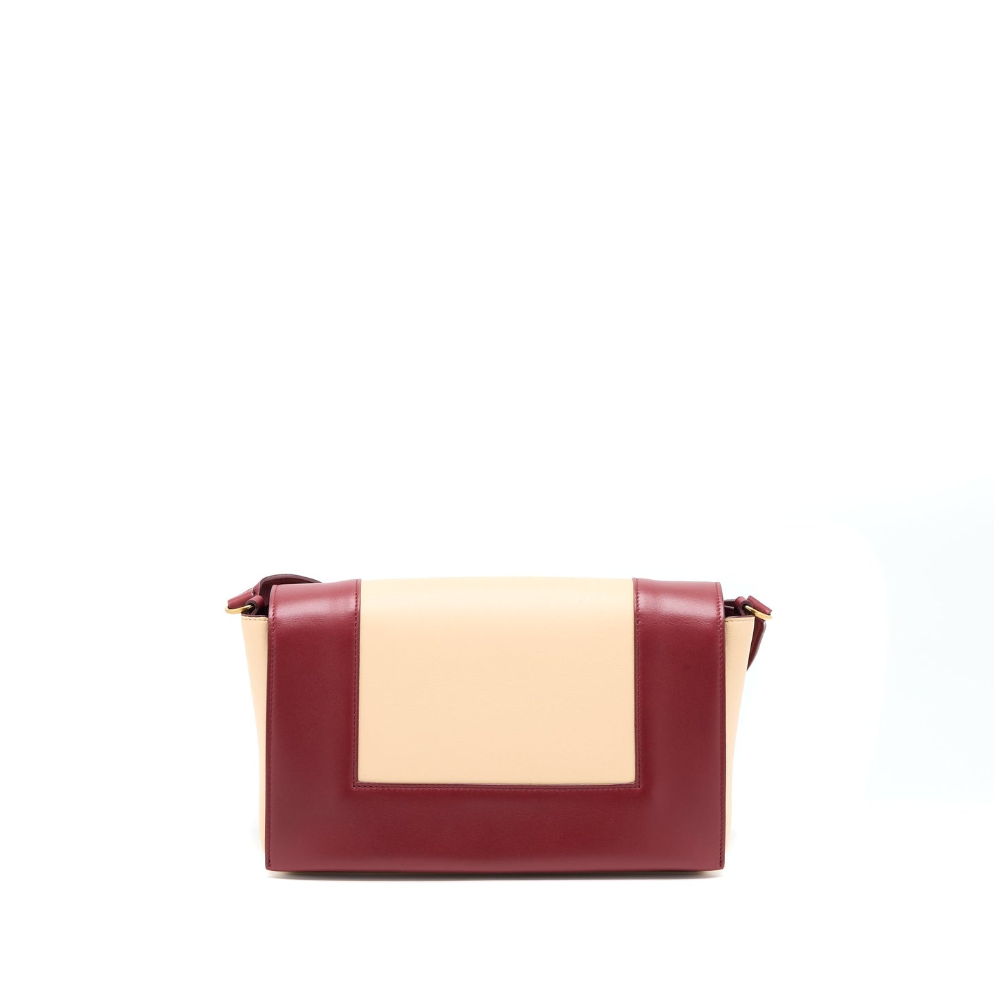 Celine Frame Purse Calfskin Ruby Nude Handbag Travel Bag