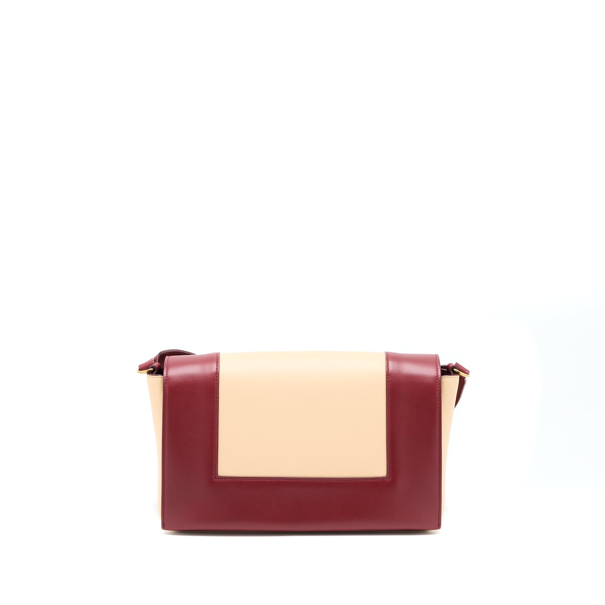 Celine Frame Purse Calfskin Ruby Nude Handbag Travel Bag