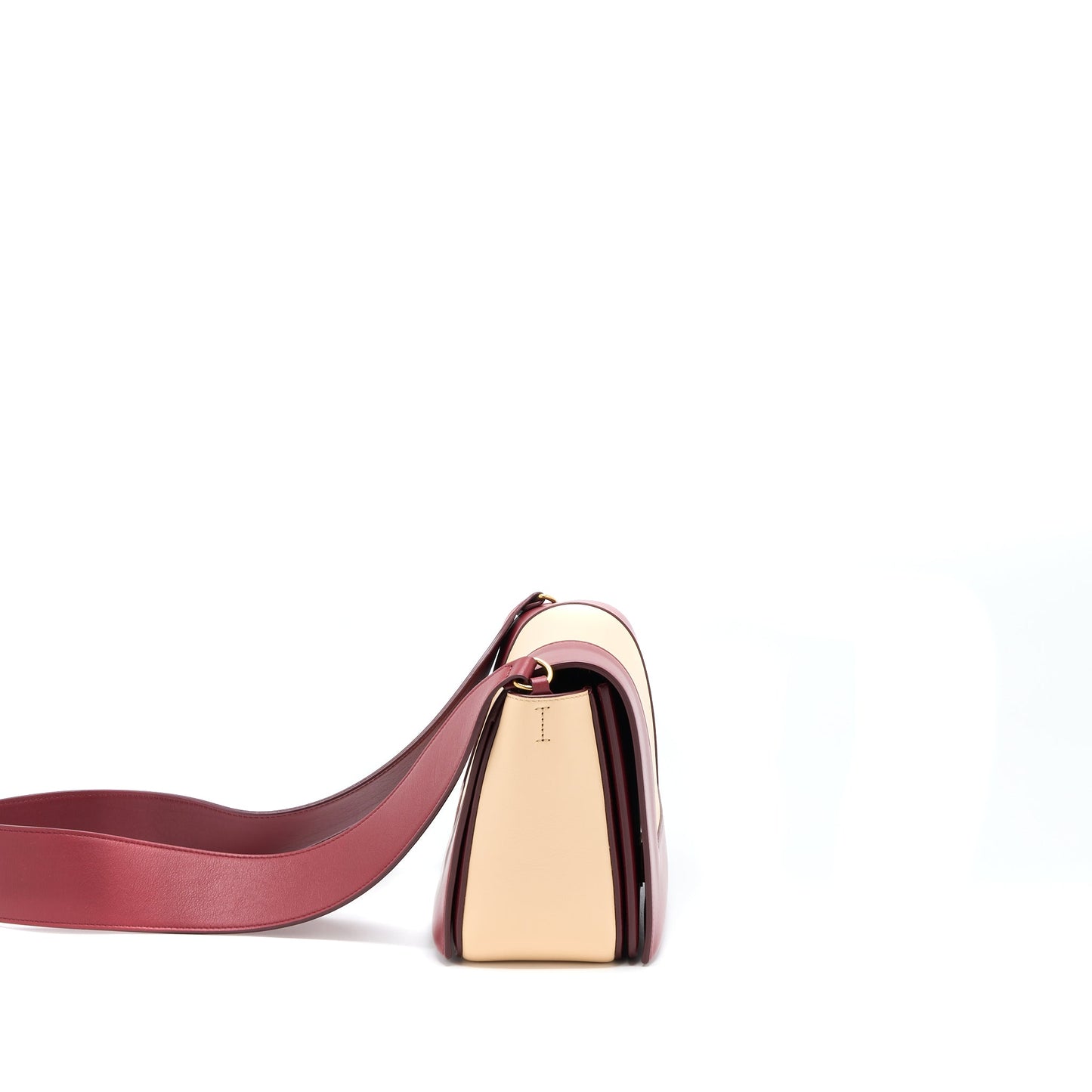 Celine Frame Purse Calfskin Ruby Nude Handbag Travel Bag