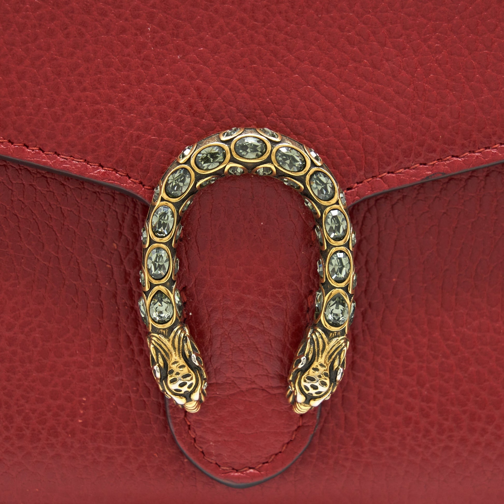 Gucci Dionysus Mini Chain Bag And Silver Hardware Leather Red Travel Bag