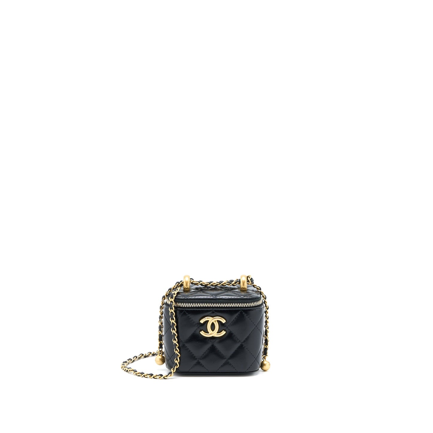 Chanel 21A Crush Vanity Calfskin Brushed GHW Black Gold Mini Bag Ghw 1