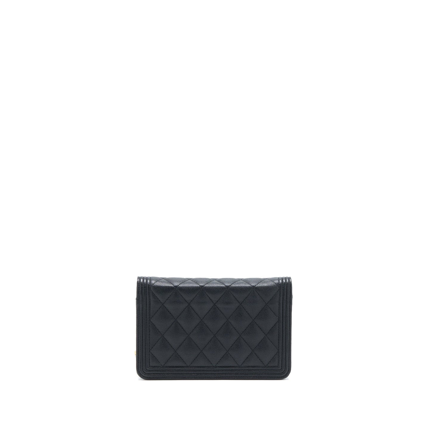 Chanel Classic Boy On Caviar GHW Black Wallet Case