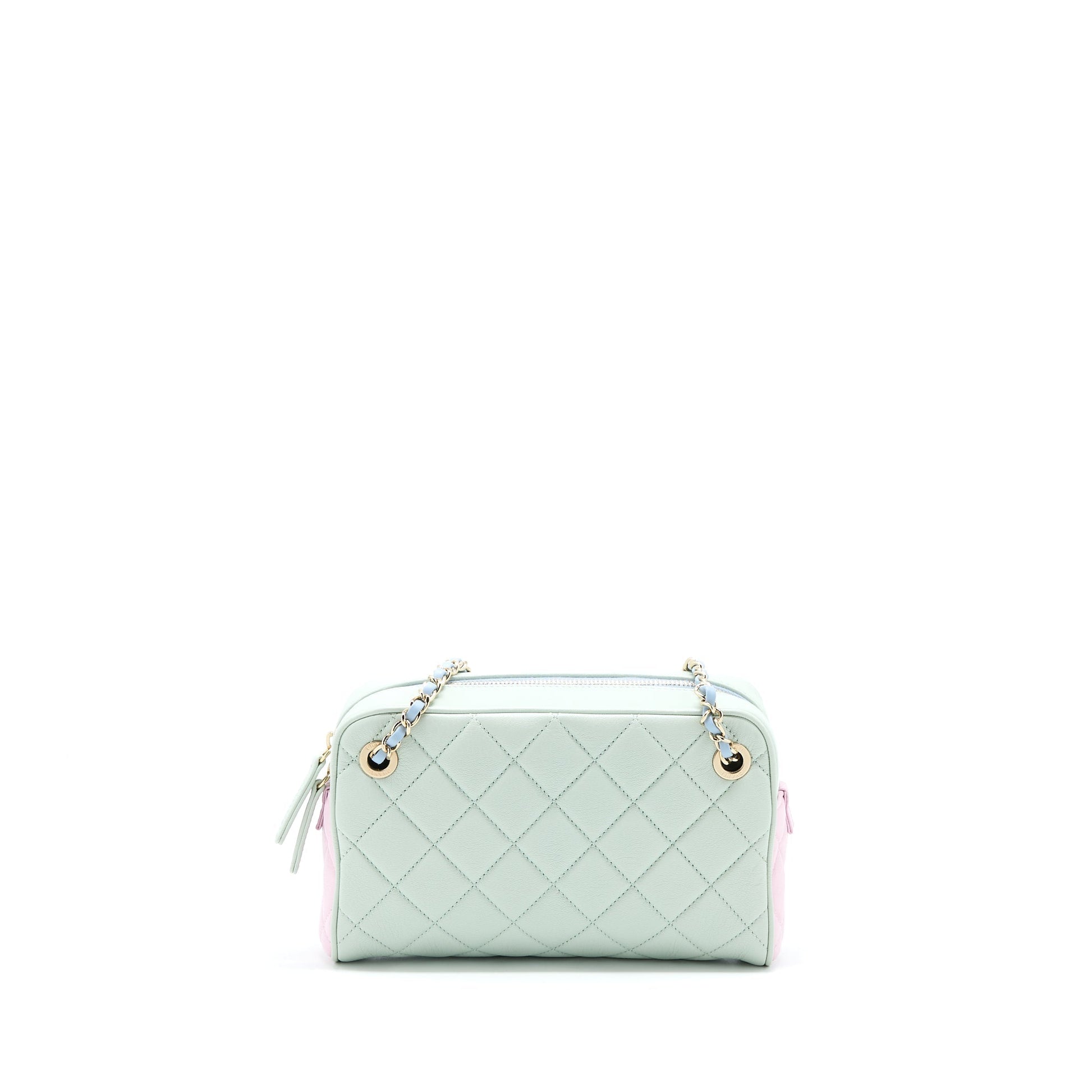 Chanel Camera Tricolour Goatskin LGHW Blue Green Pink Small Handbag