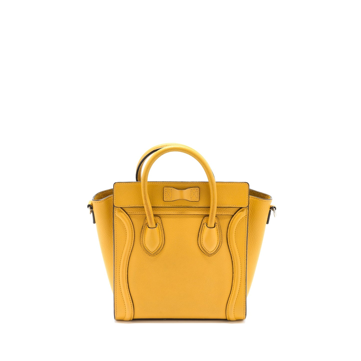 Celine Nano Luggage Purse Calfskin Yellow Handbag Travel Bag