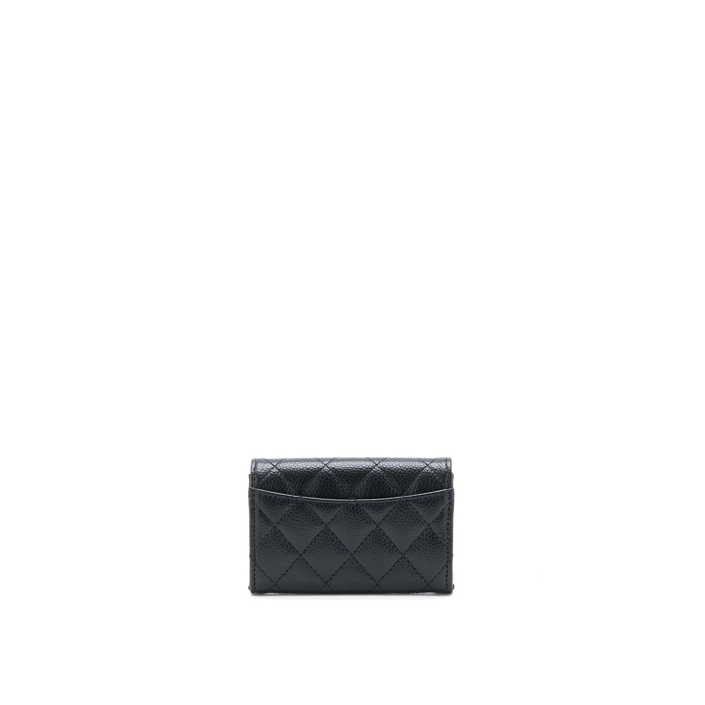 Chanel Classic Flap Card Holder Caviar GHW Black Wallet Case Microchip 1