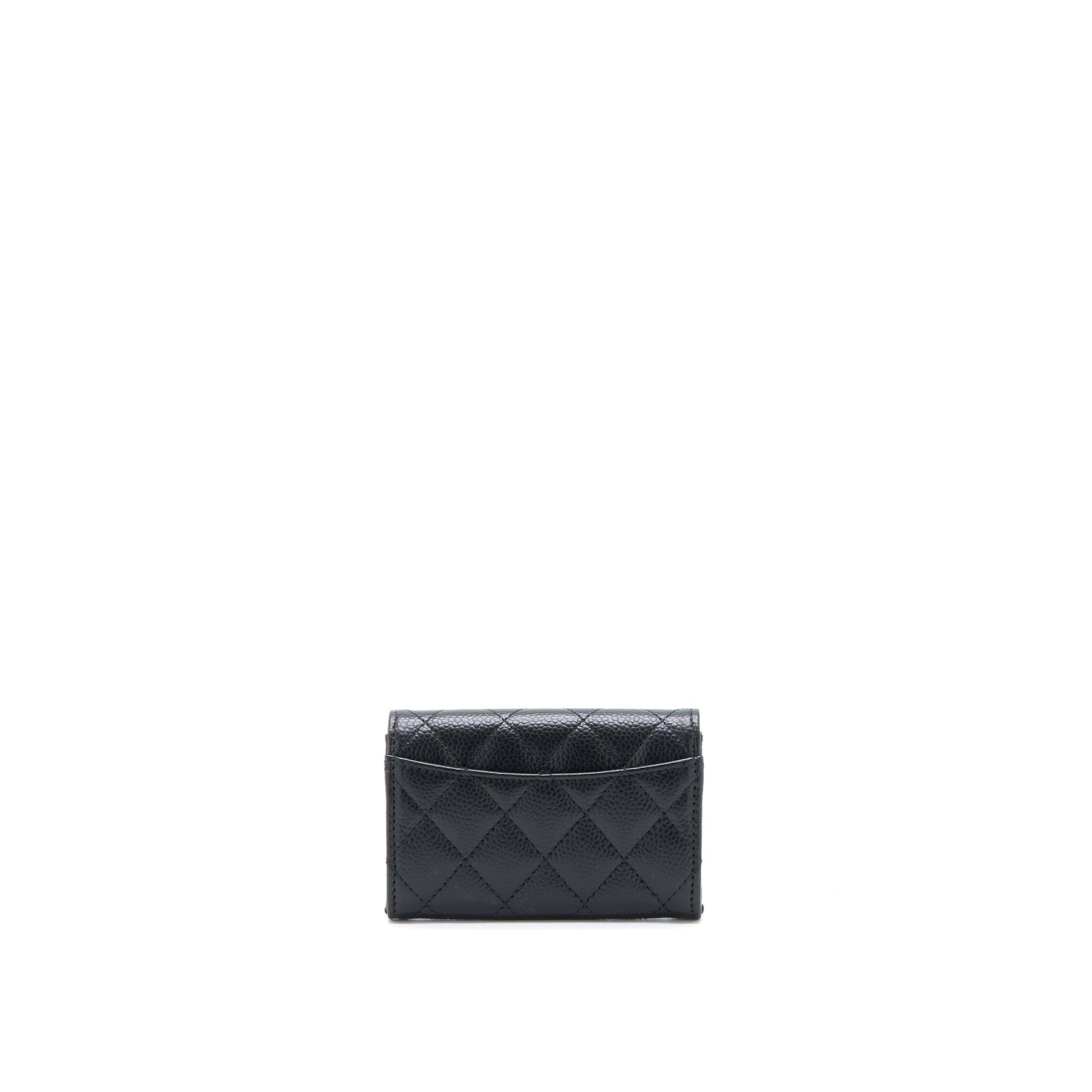 Chanel Classic Flap Card Holder Caviar GHW Black Wallet Case Ghw 2