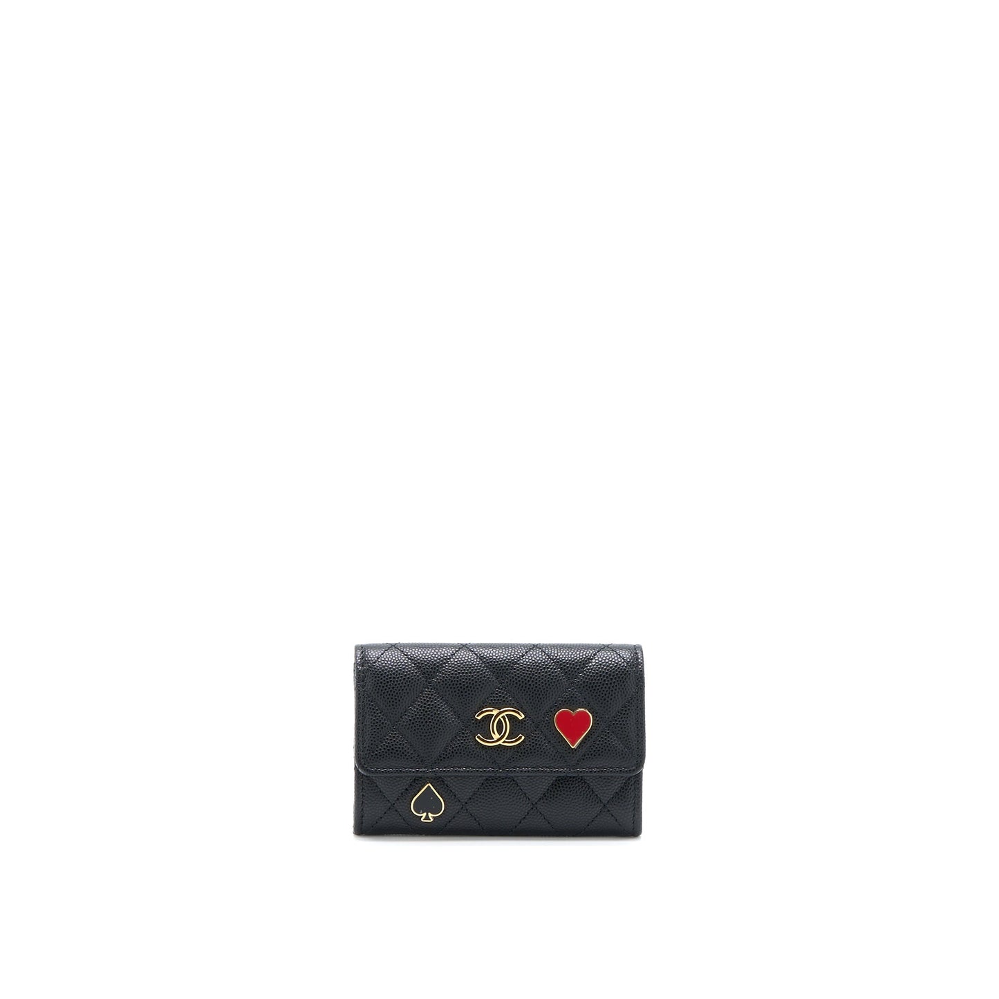 Chanel 23C Limited Edition Card Holder Caviar Black Wallet Case