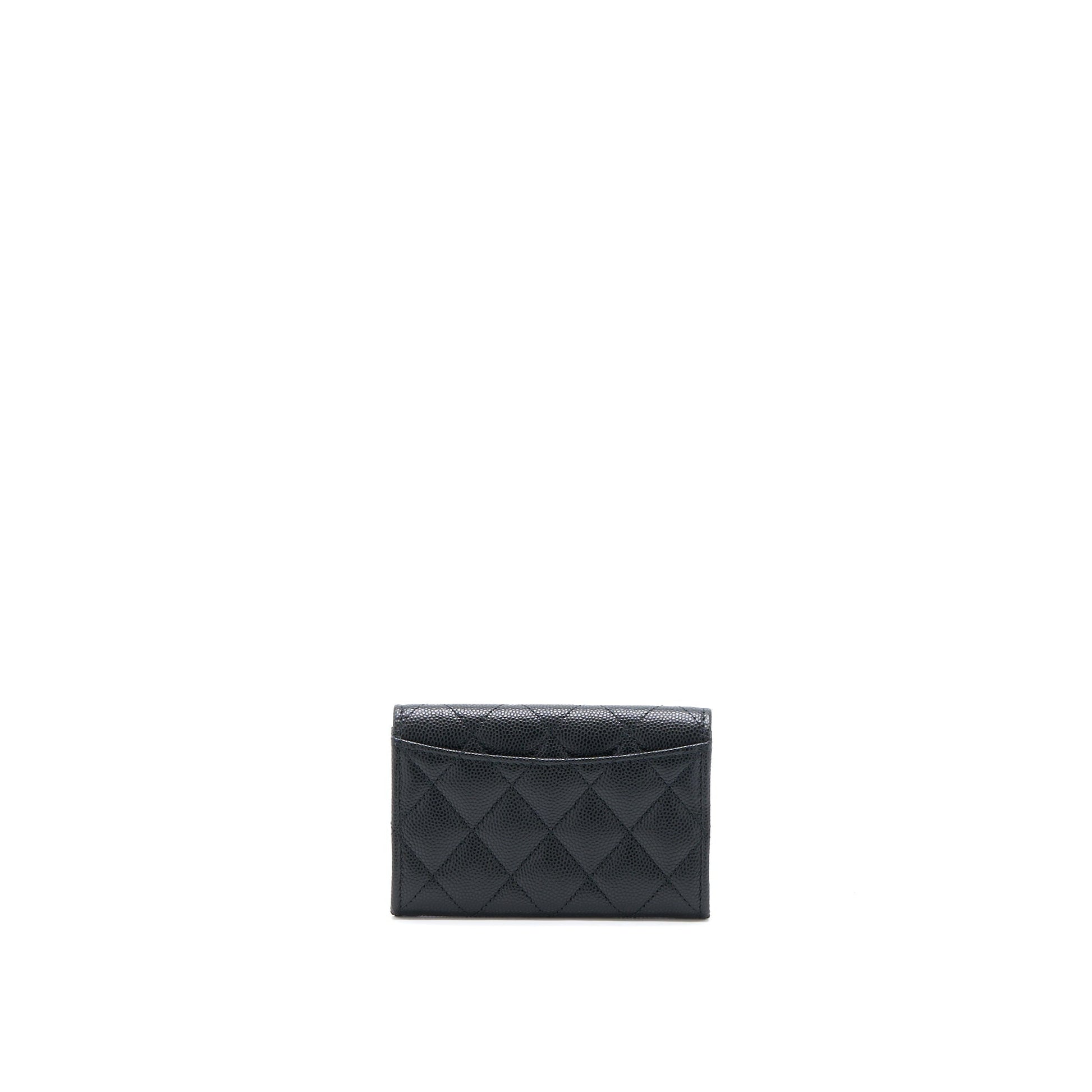 Chanel 23C Limited Edition Card Holder Caviar Black Wallet Case