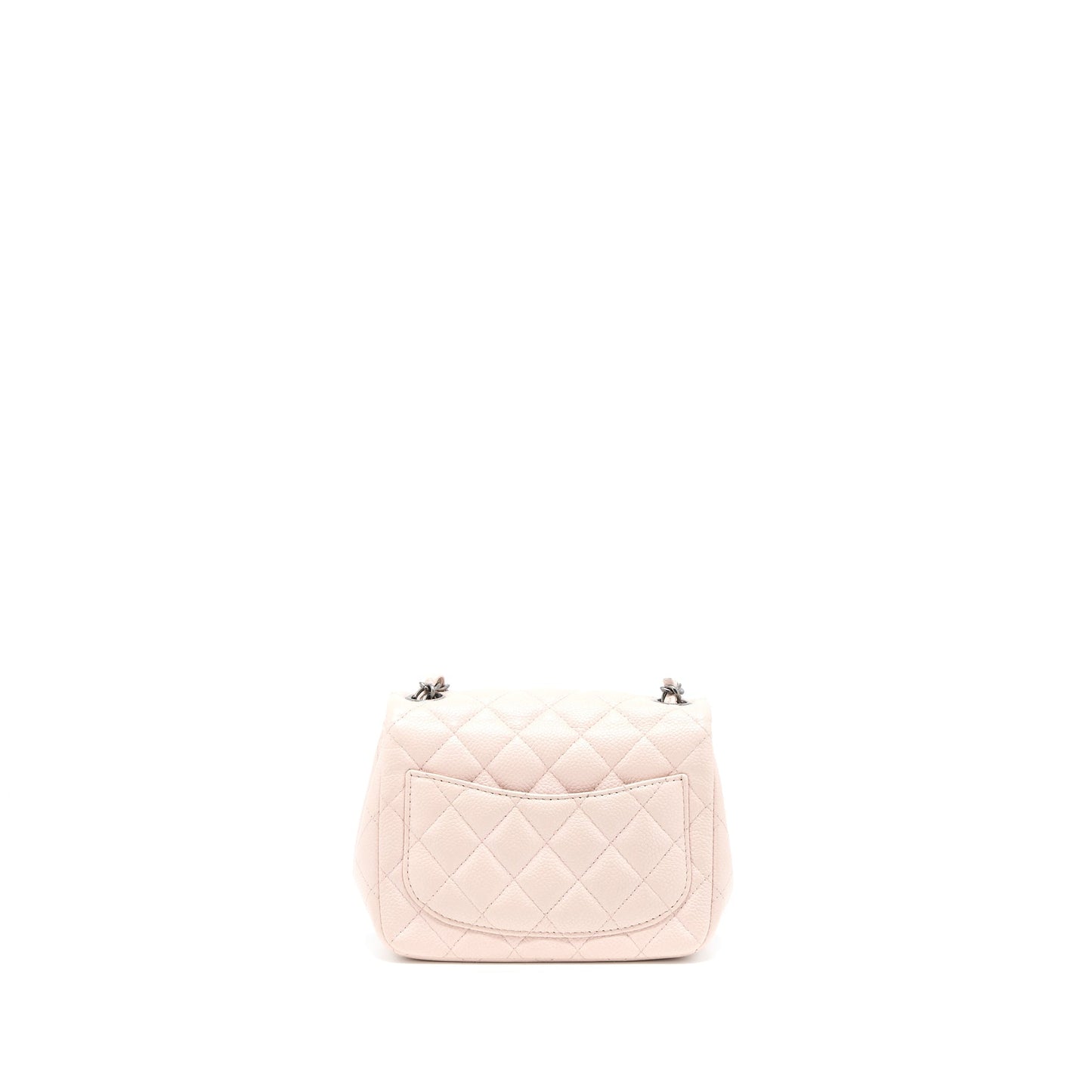 Chanel Square Flap Caviar Light Ruthenium Hardware Pink Shoulder Bag