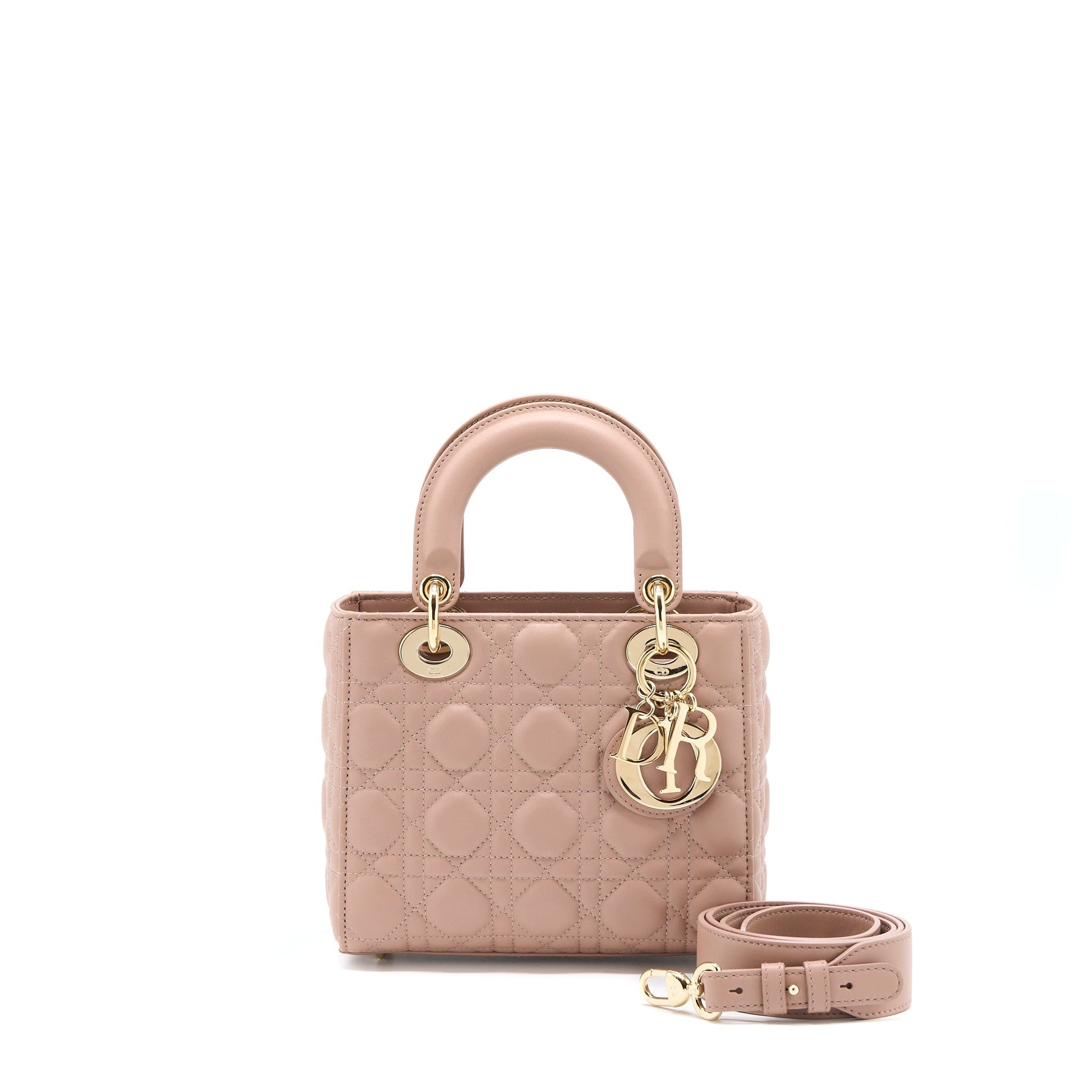 Dior Lady Lambskin Light Handbag Pink Small Travel Bag