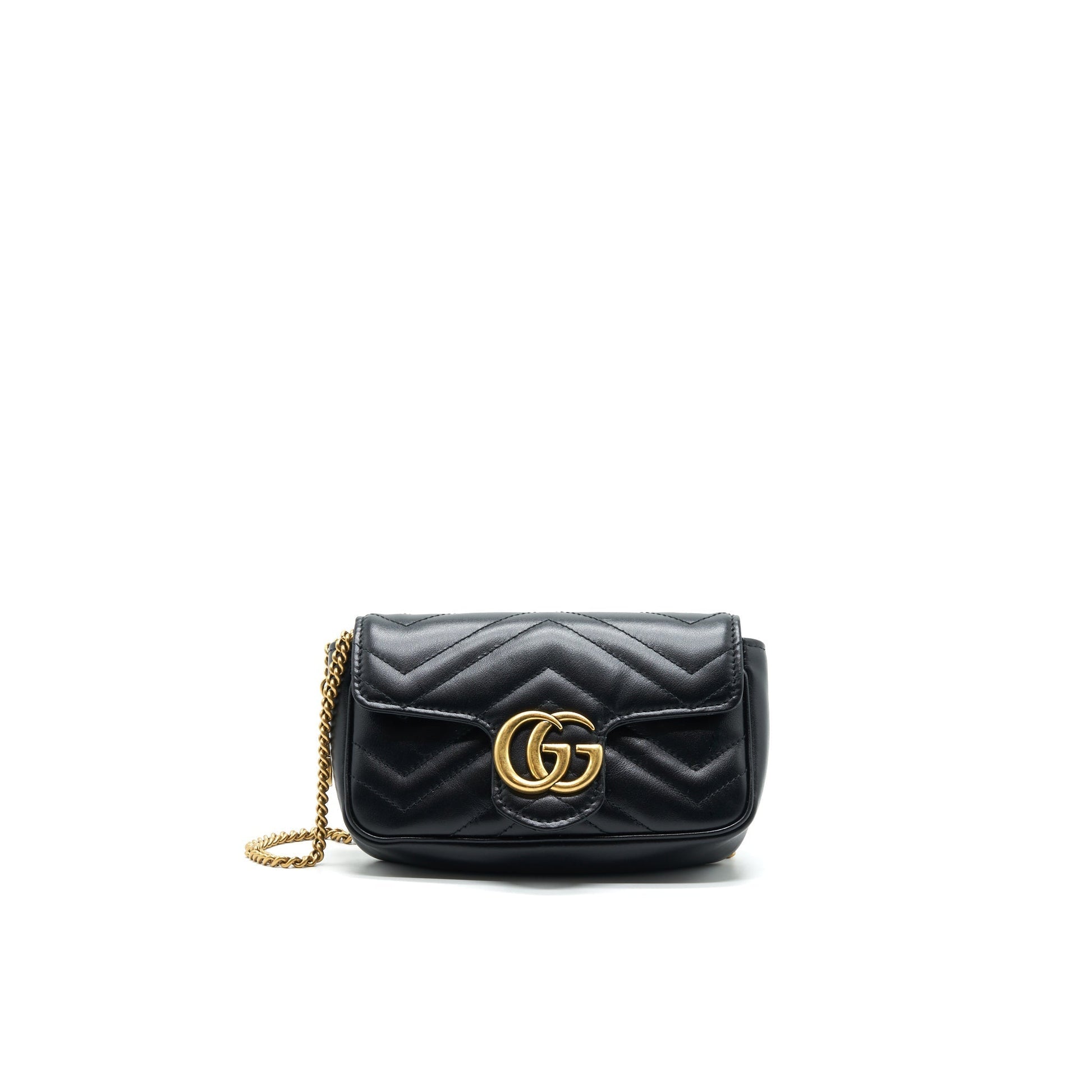 Gucci Marmont Super Bag In Leather Black Travel Bag