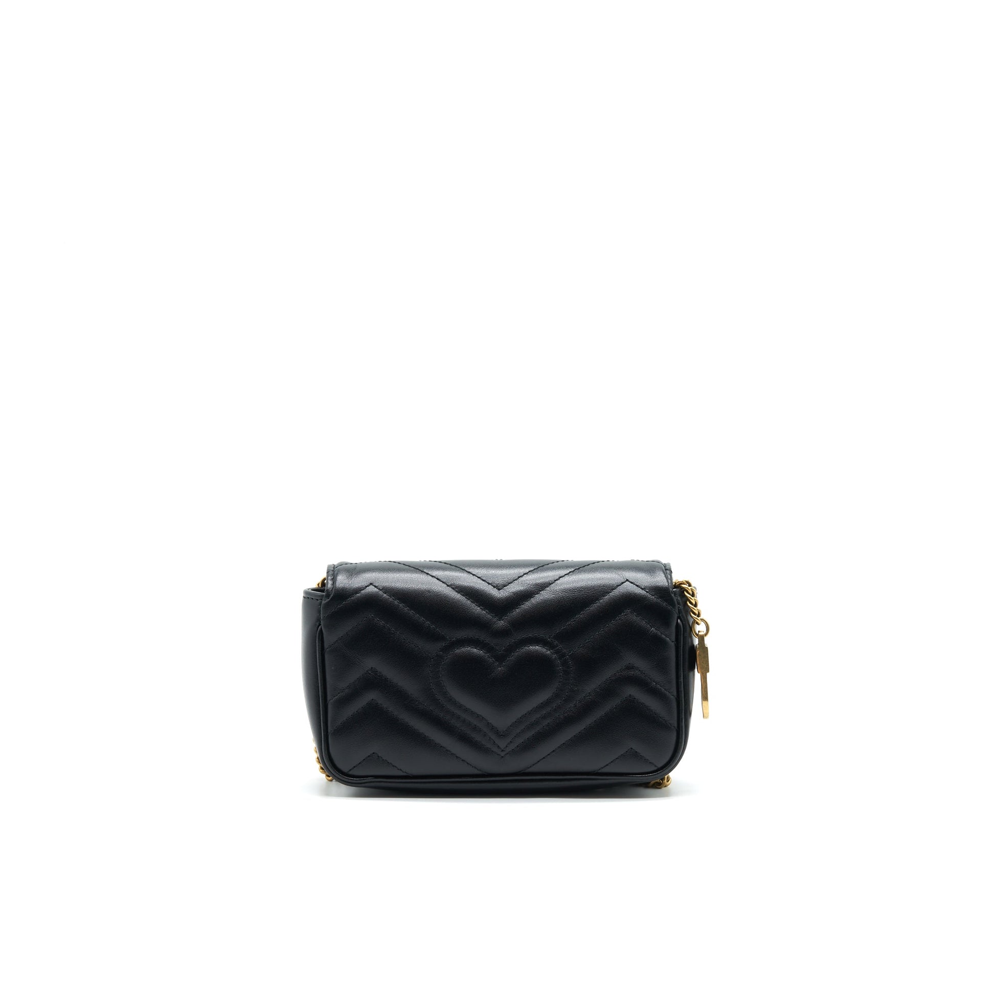 Gucci Marmont Super Bag In Leather Black Travel Bag