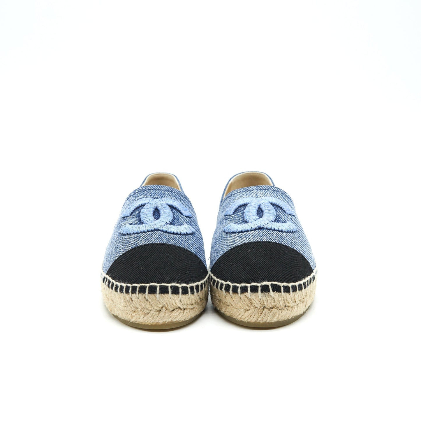 Chanel Espadrilles 38 Denim Black Handbag