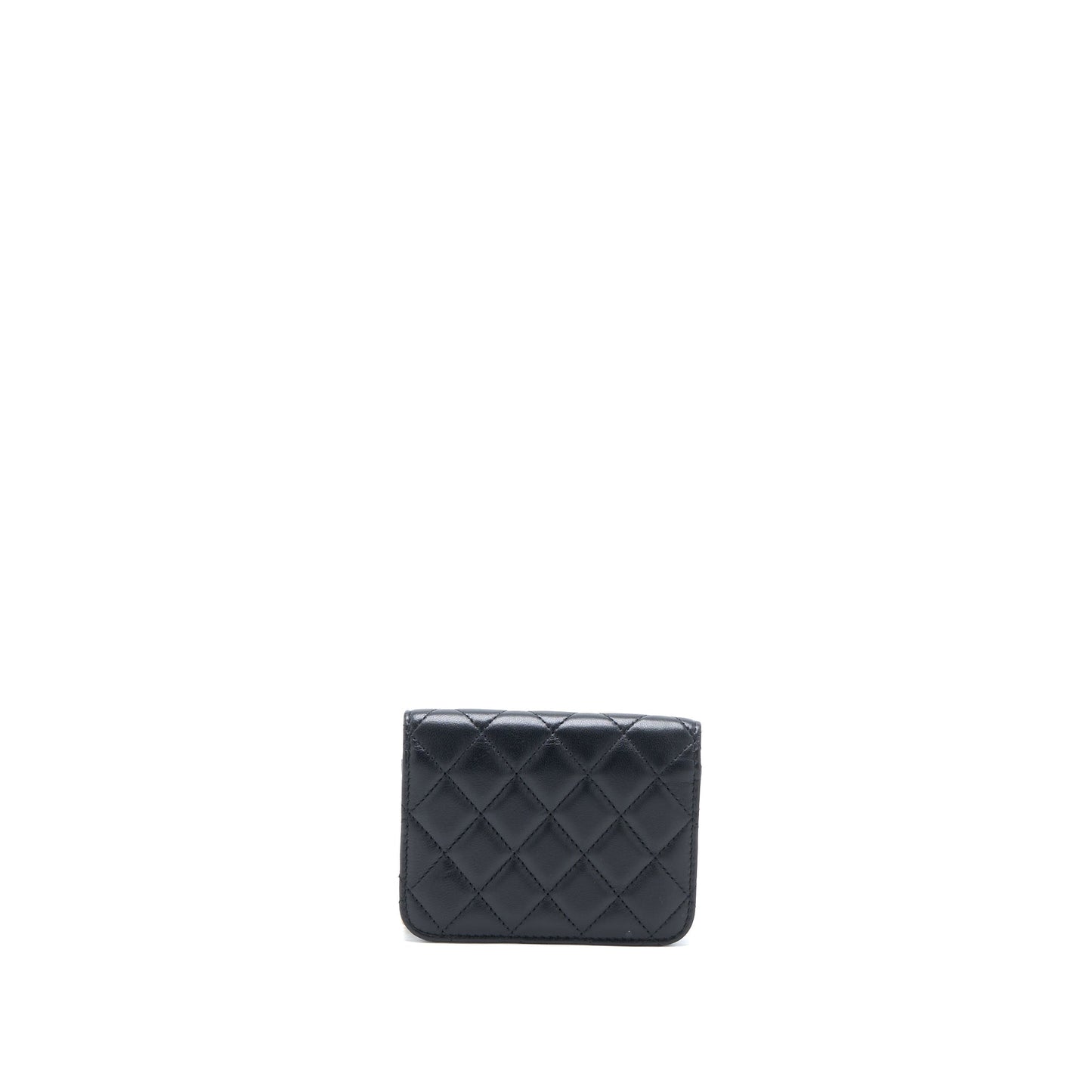 Chanel Pearl Crush Flap Belt Lambskin Brushed Black Ghw 1
