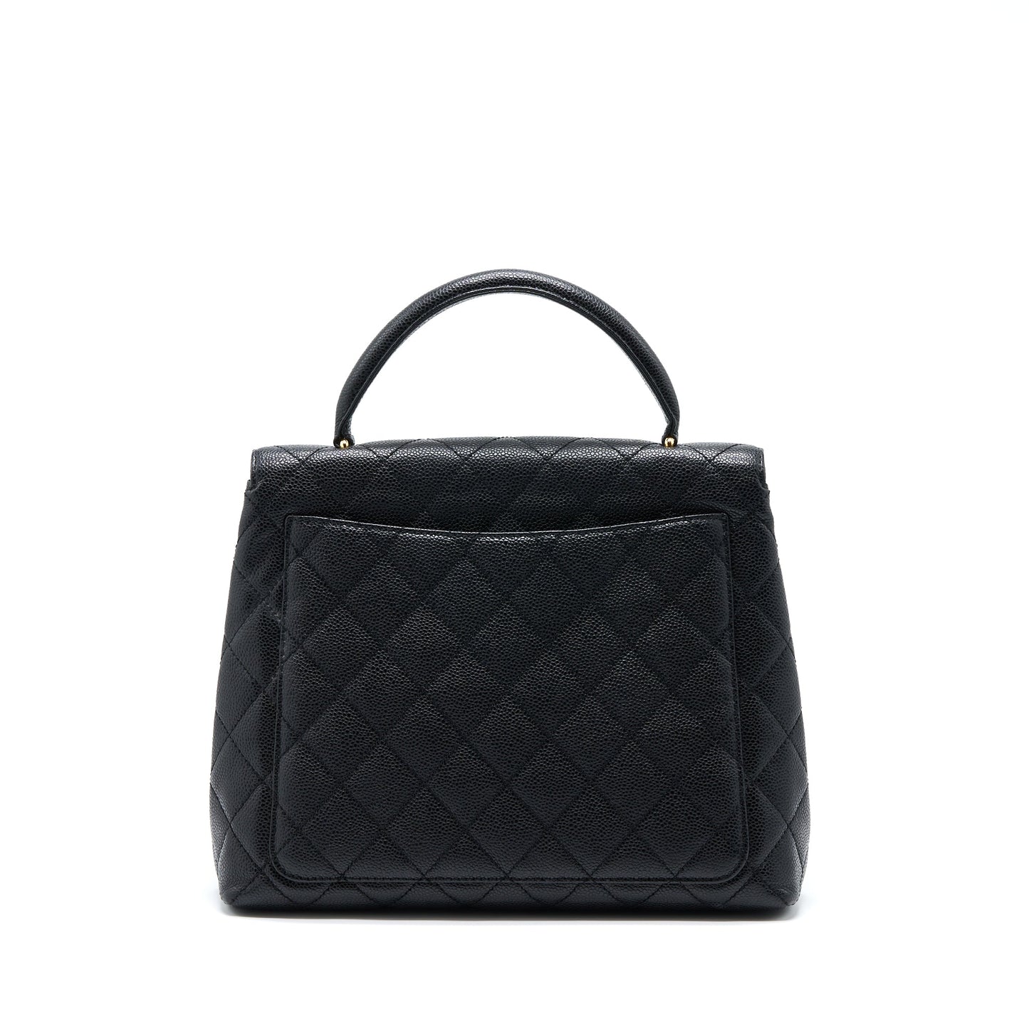 Chanel Top Handle Flap Caviar GHW Black Shoulder Bag