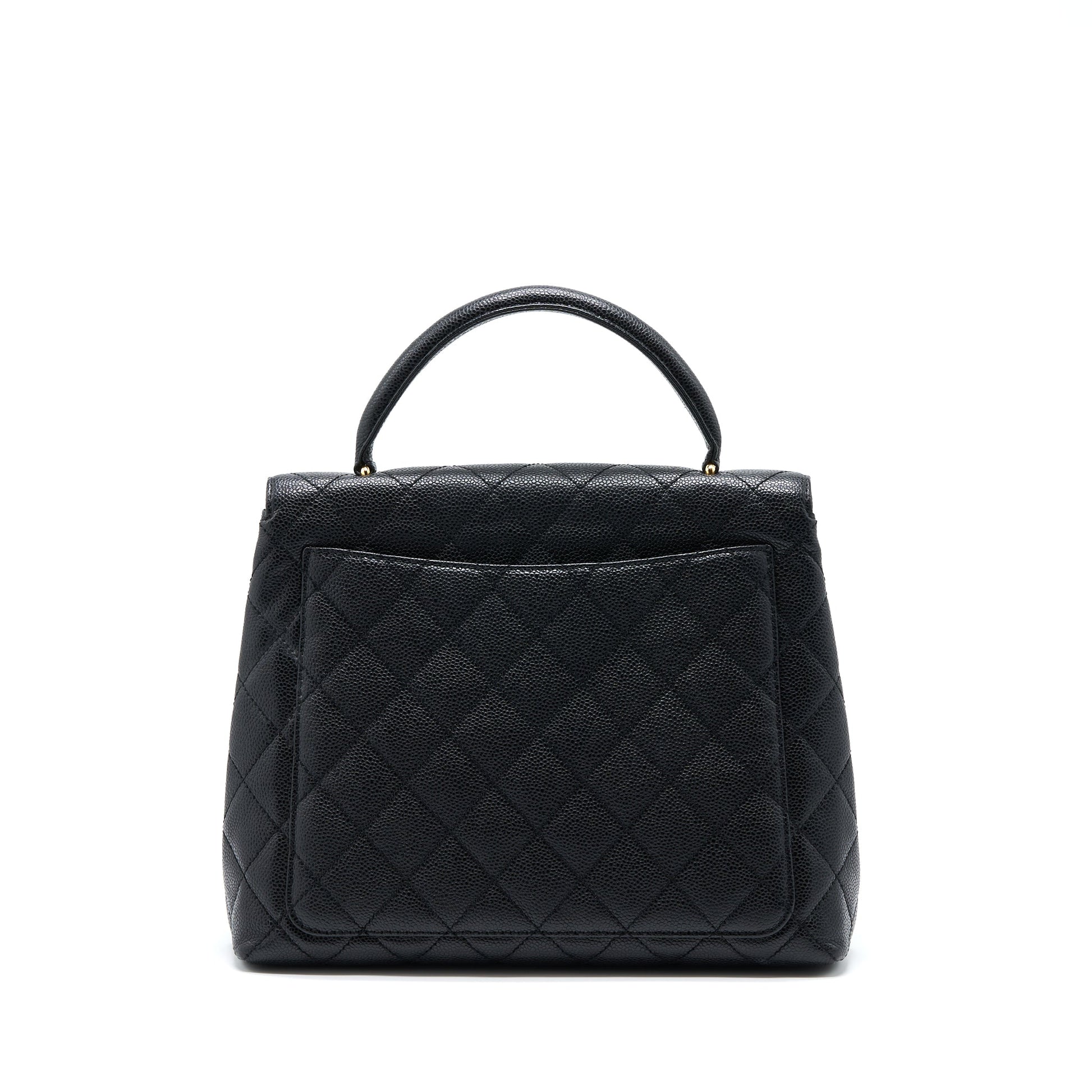 Chanel Top Handle Flap Caviar GHW Black Shoulder Bag