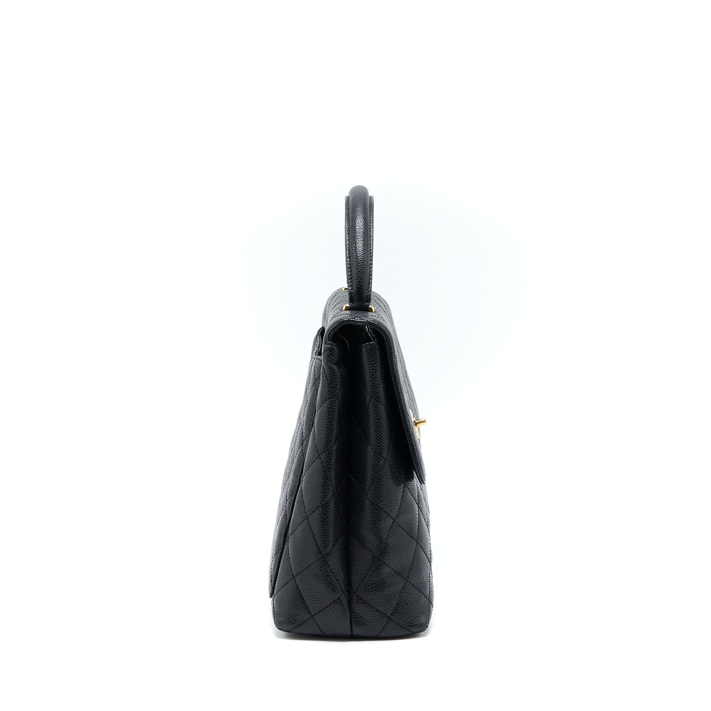 Chanel Top Handle Flap Caviar GHW Black Shoulder Bag
