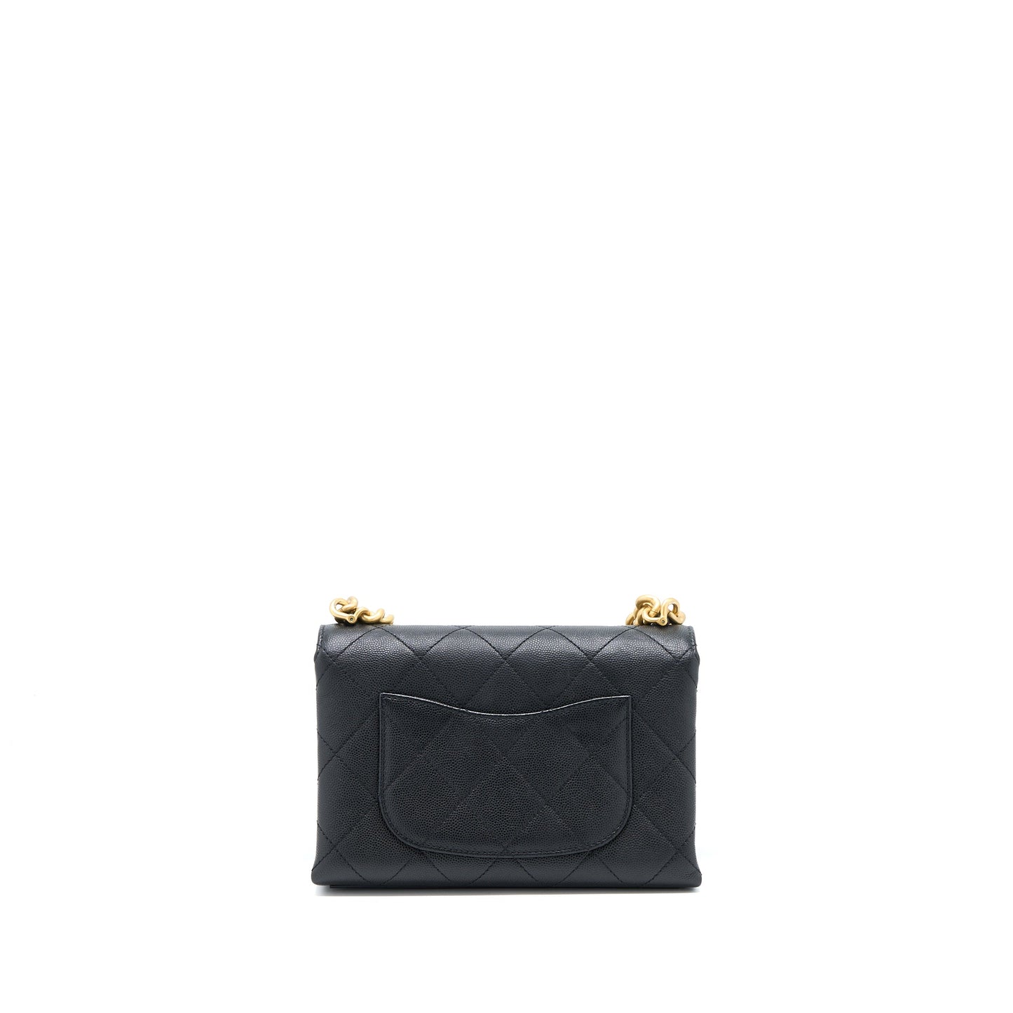 Chanel Detail Flap Grained Calfskin GHW Microchip Black Shoulder Bag