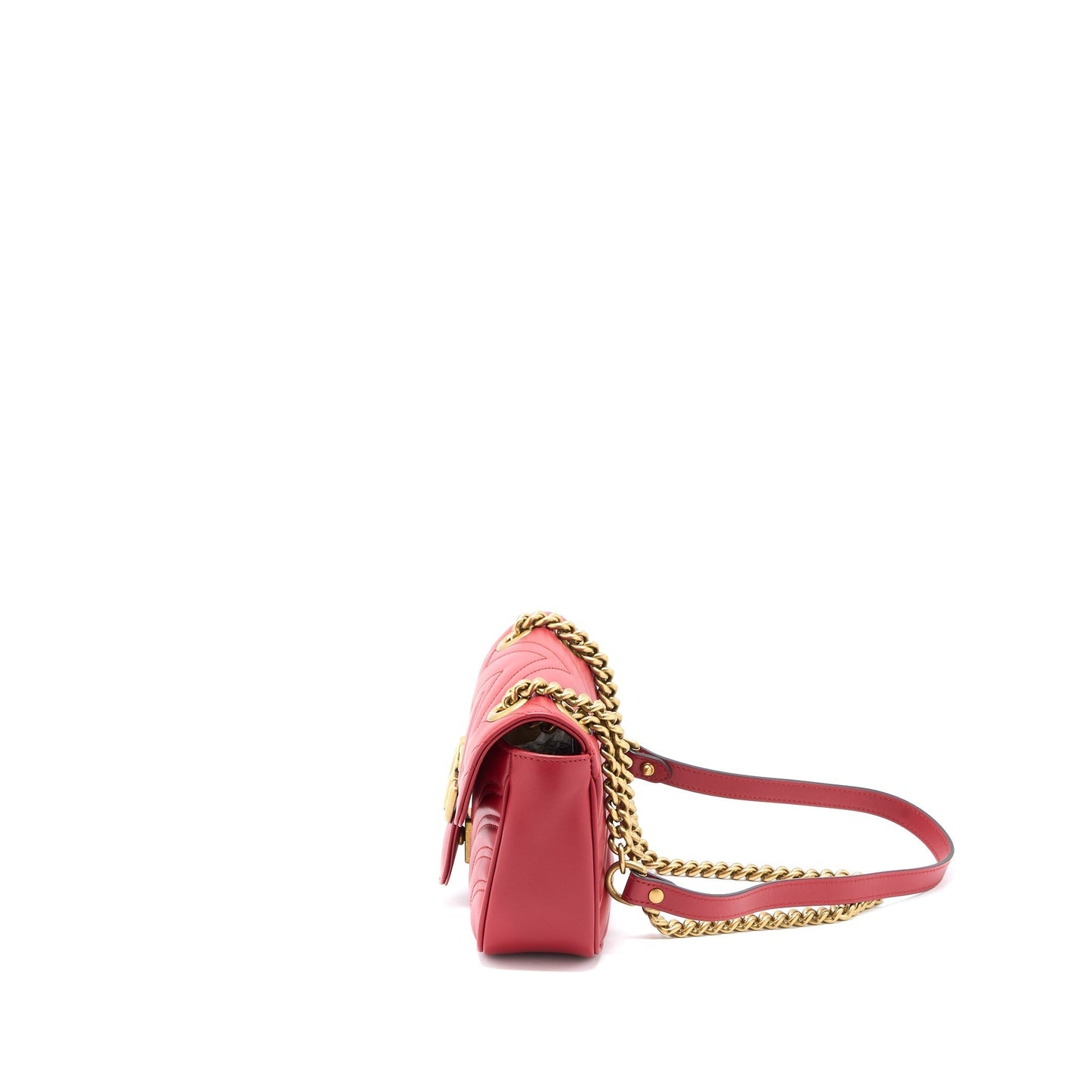 Gucci Marmont Bag Calfskin Brushed Red Mini Travel Bag